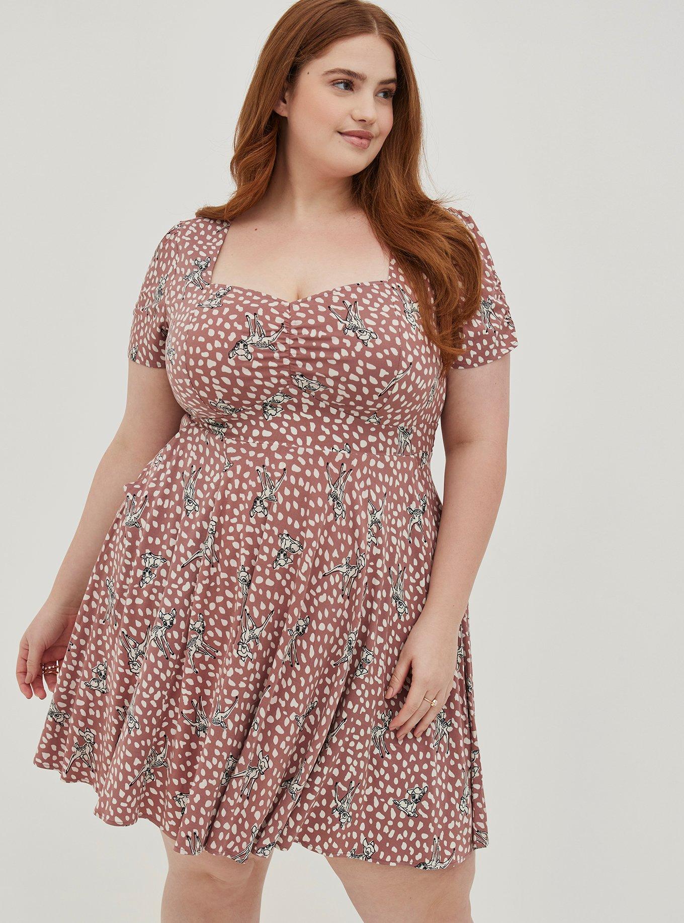 Torrid Plus Size Floral Blush Skater Dress Size 4X Pink - $36