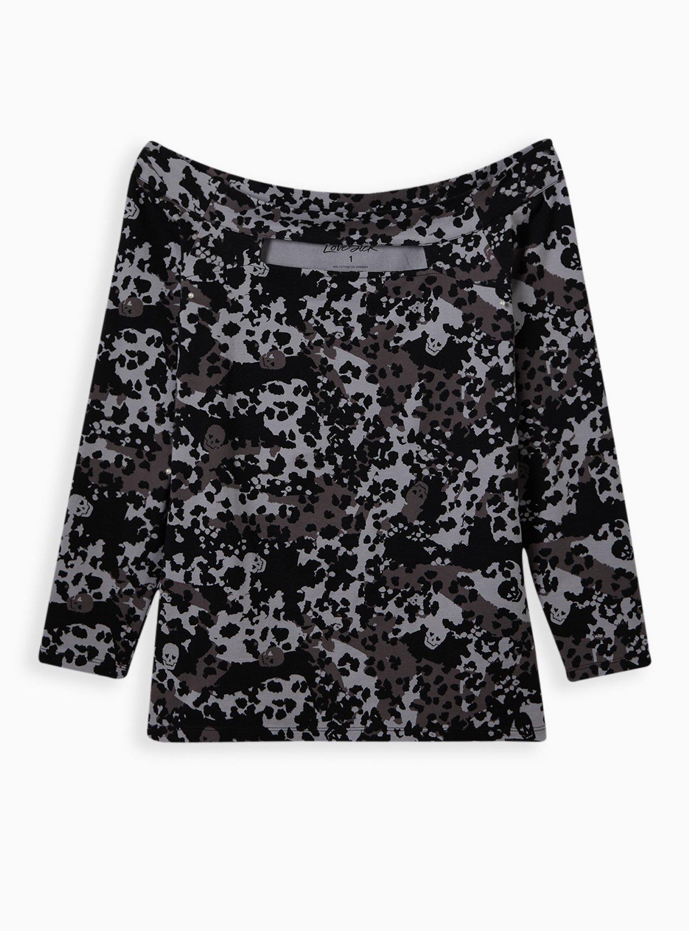 Plus Size - LoveSick Cold Shoulder Keyhole Tee - Super Soft Black