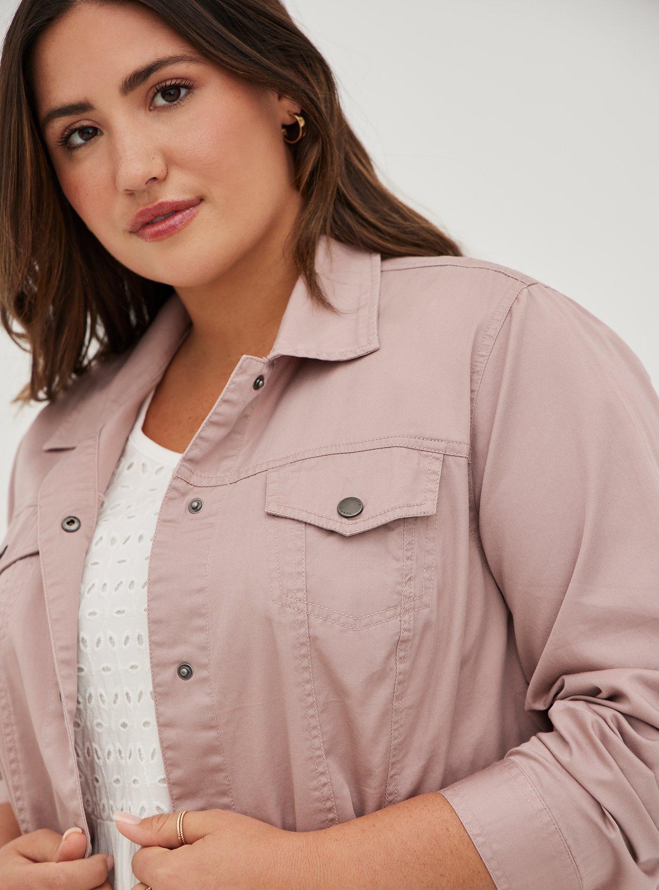 Plus Size - Trucker Jacket - Denim Pink Wash - Torrid