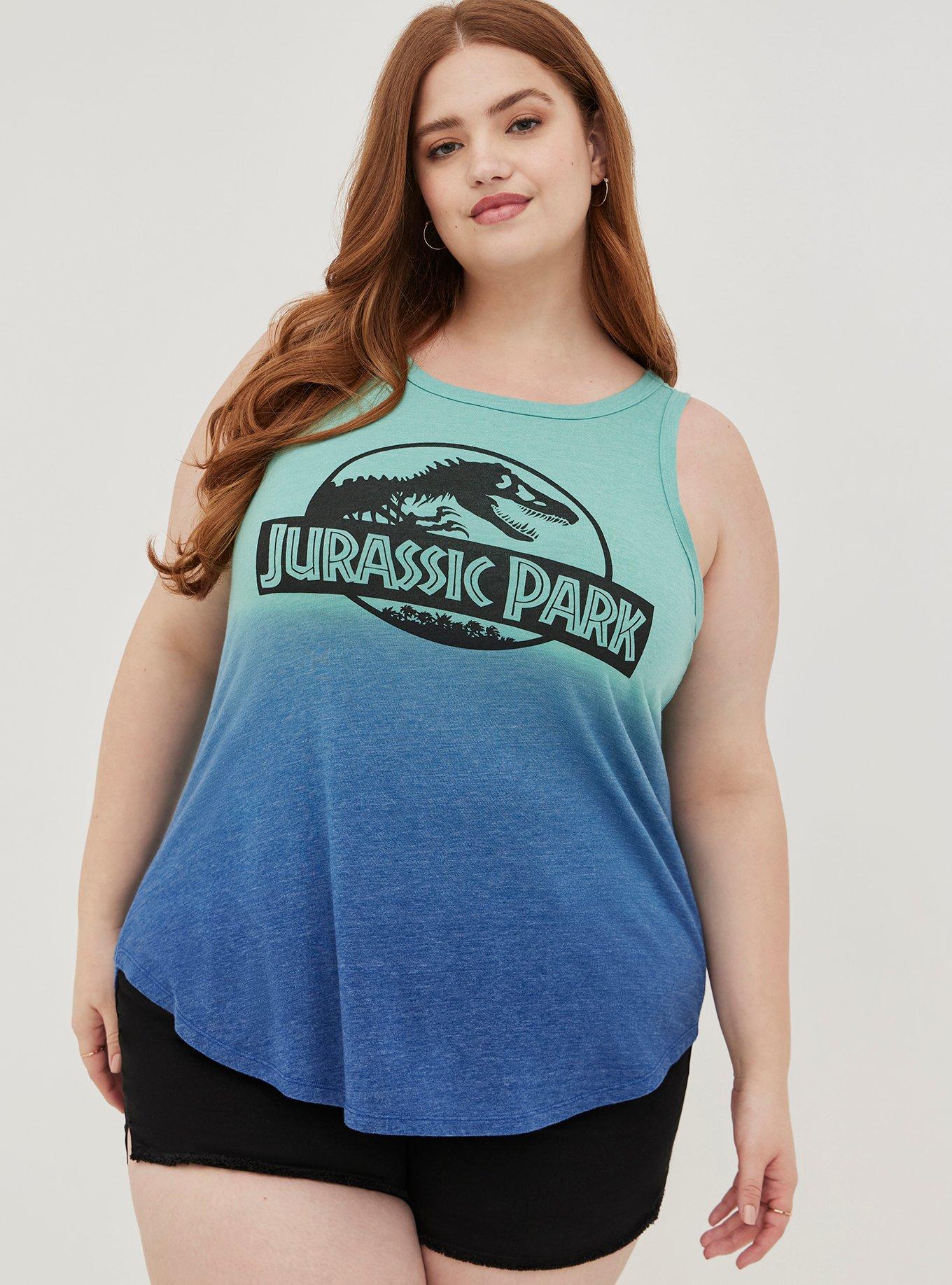 Universal Jurassic World 3 Tank - Triblend Jersey Dip Dye Blue & Green, SEA BLUE, alternate