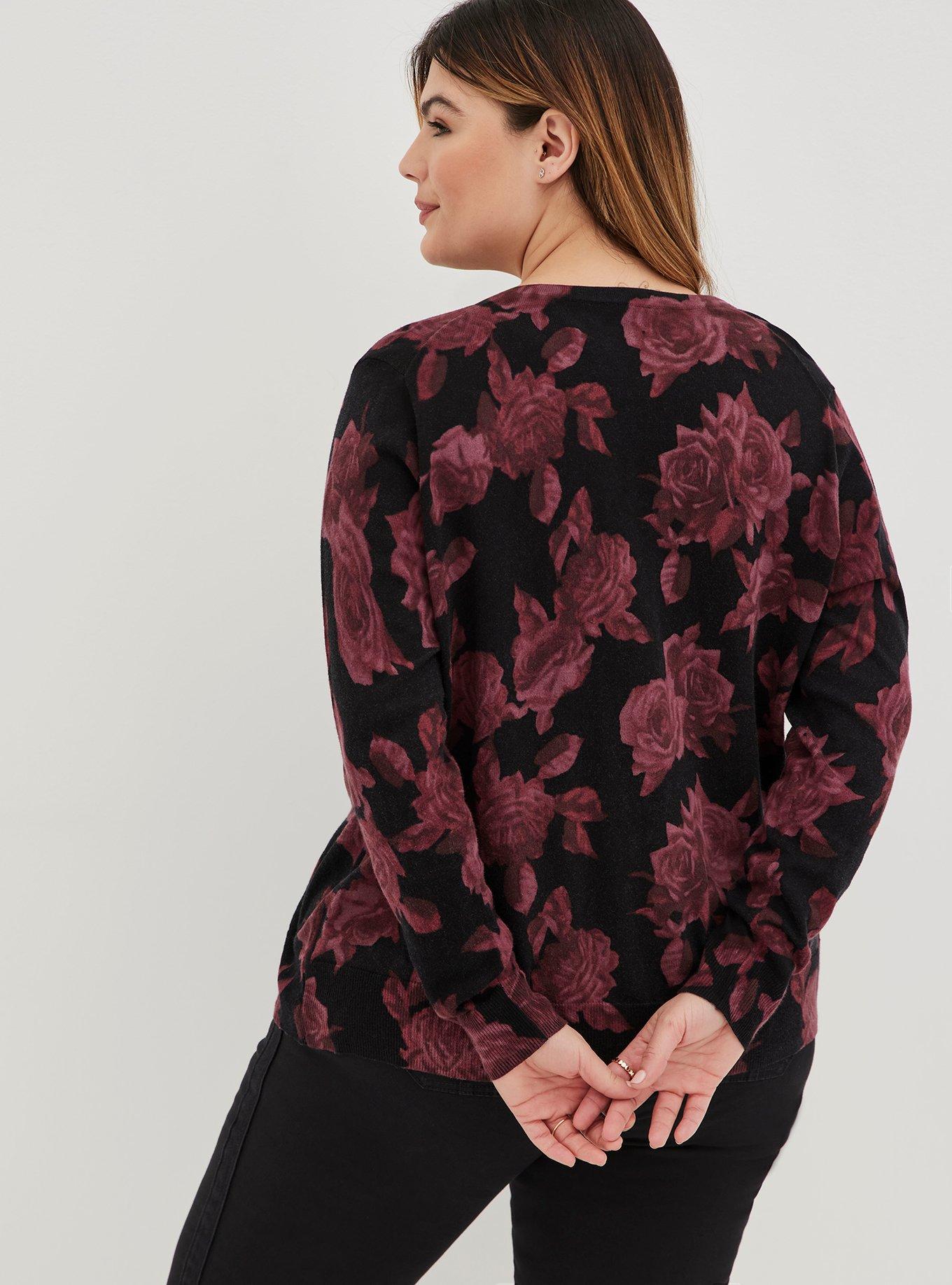 Classic Cardigan - Floral Black, DEEP BLACK, alternate