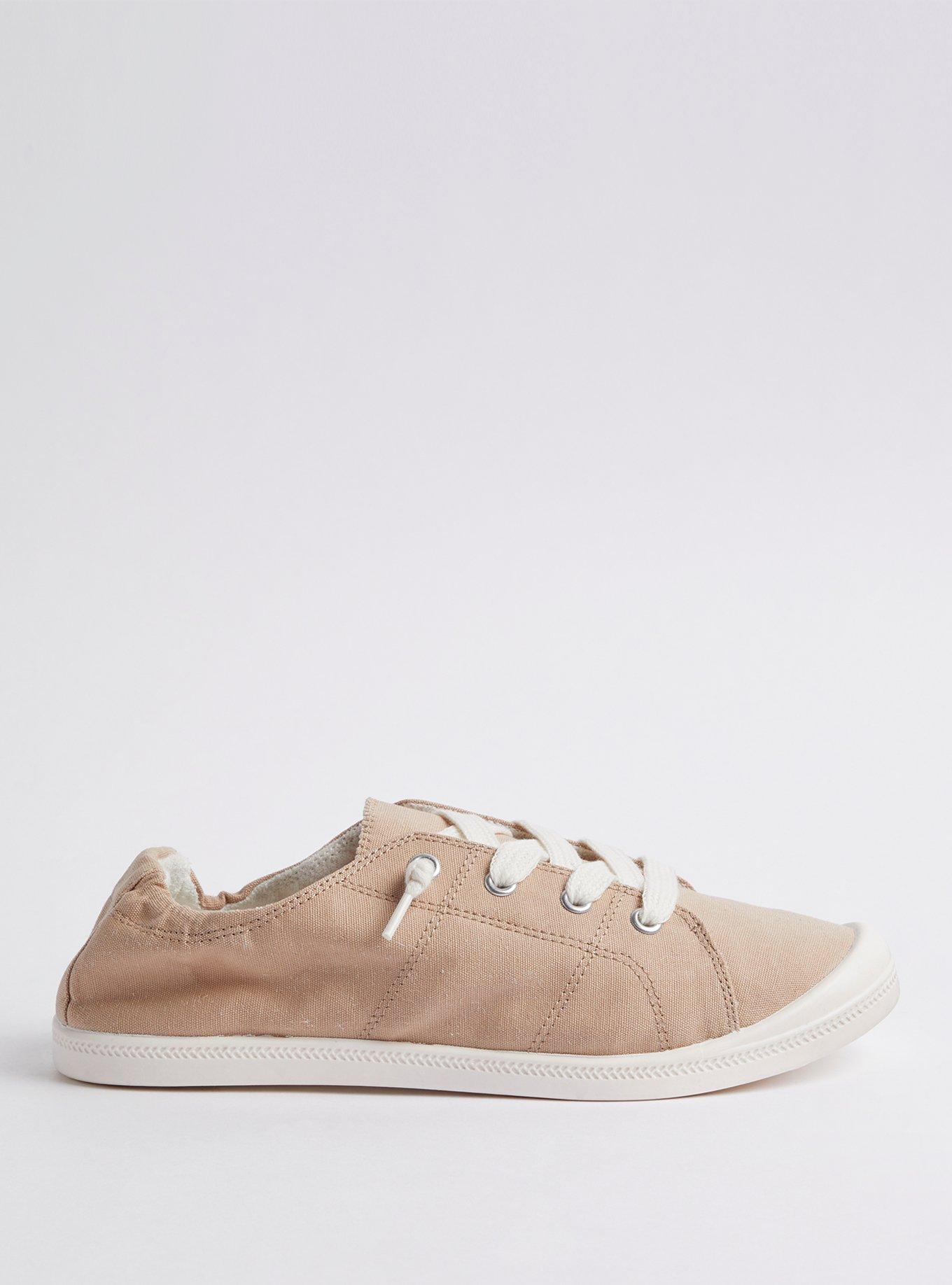 Plus Size Bailey Ruched Sneaker - Canvas Beige (WW), BEIGE, alternate