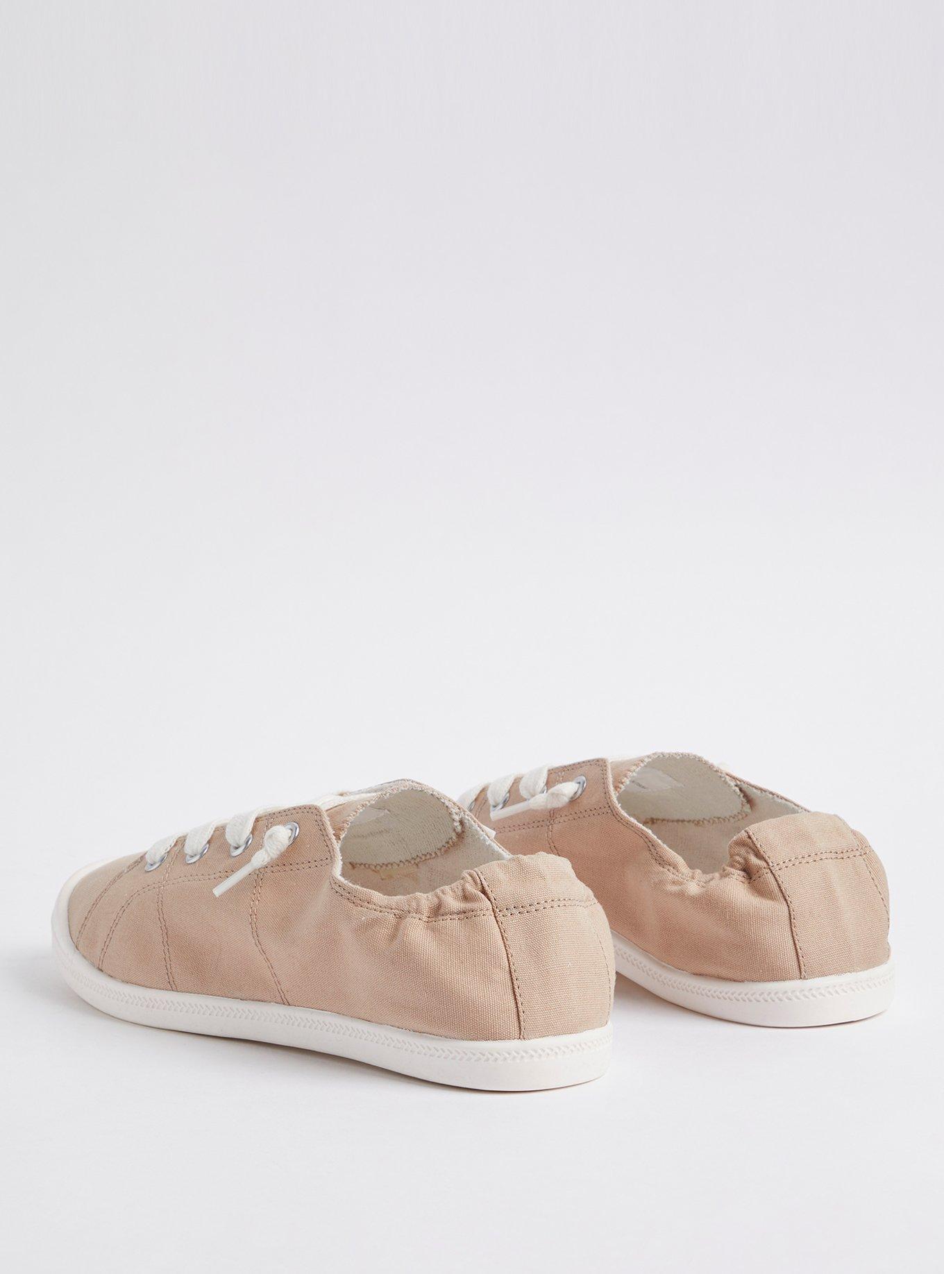 Plus Size Bailey Ruched Sneaker - Canvas Beige (WW), BEIGE, alternate