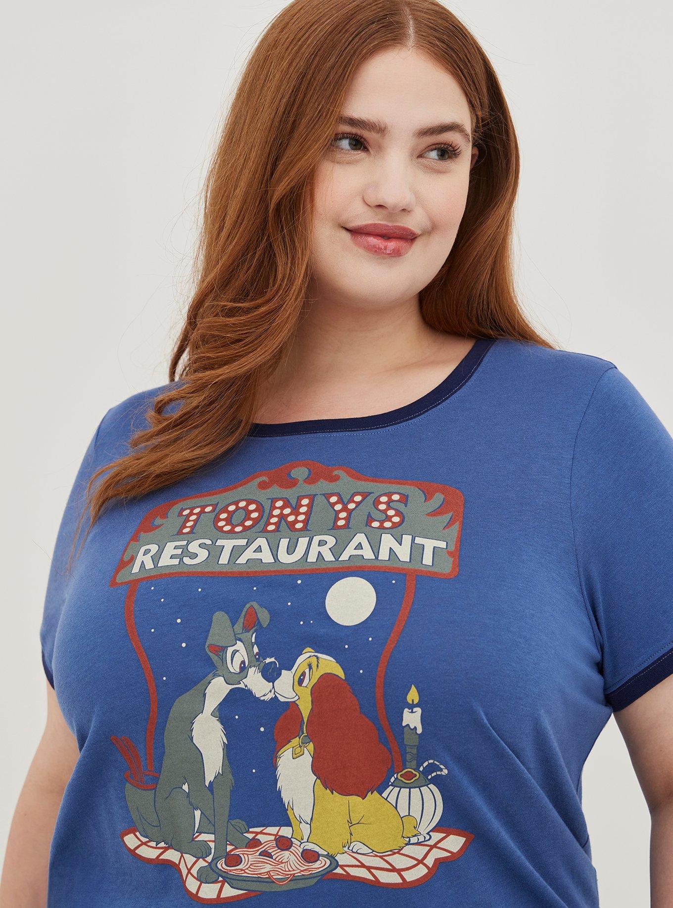 Plus Size Disney Lady The Tramp Ringer Top Navy Torrid
