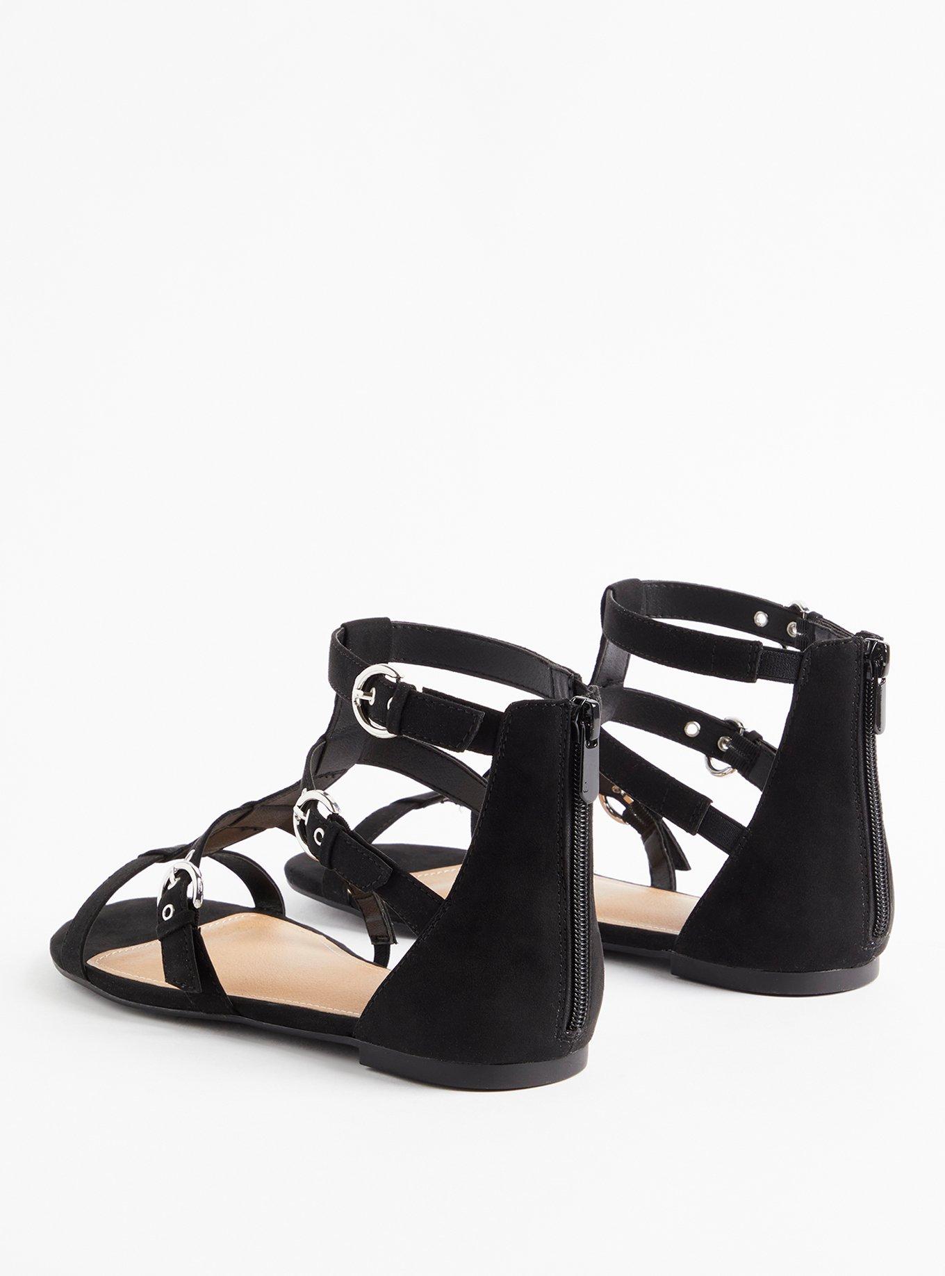 Strappy Gladiator Sandal (WW), BLACK, alternate