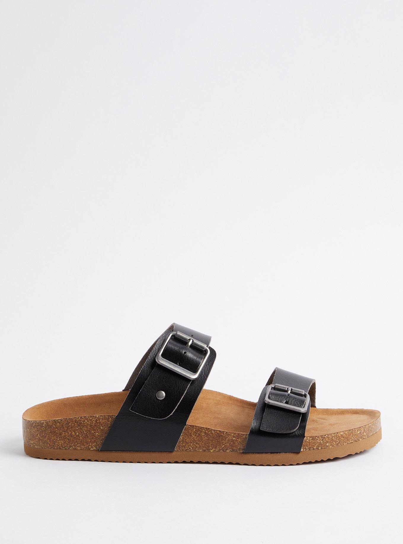 Double Band Sandal (WW), BLACK, alternate