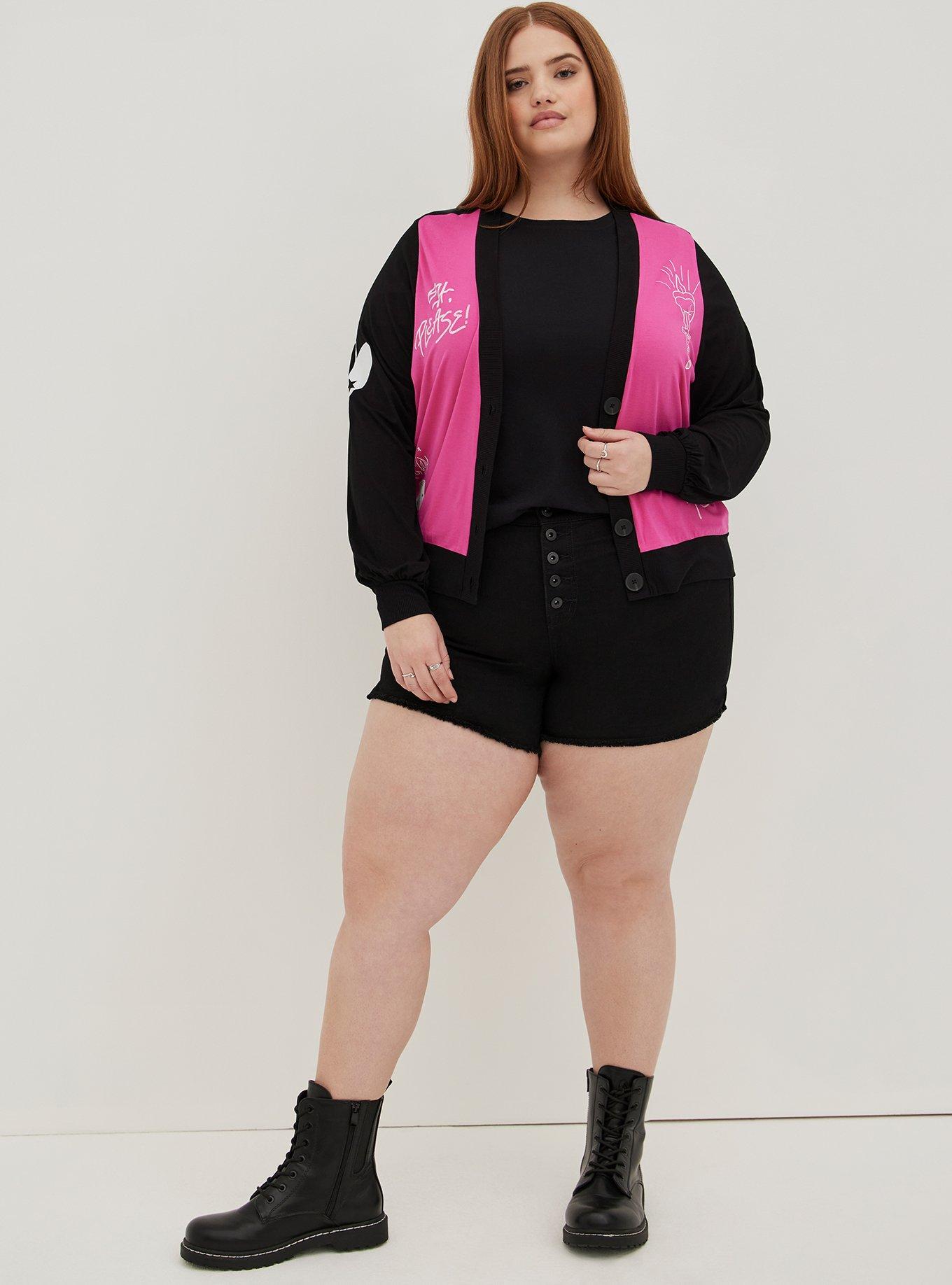 Plus Size - LoveSick Button-Front Cardigan - Super Soft Black