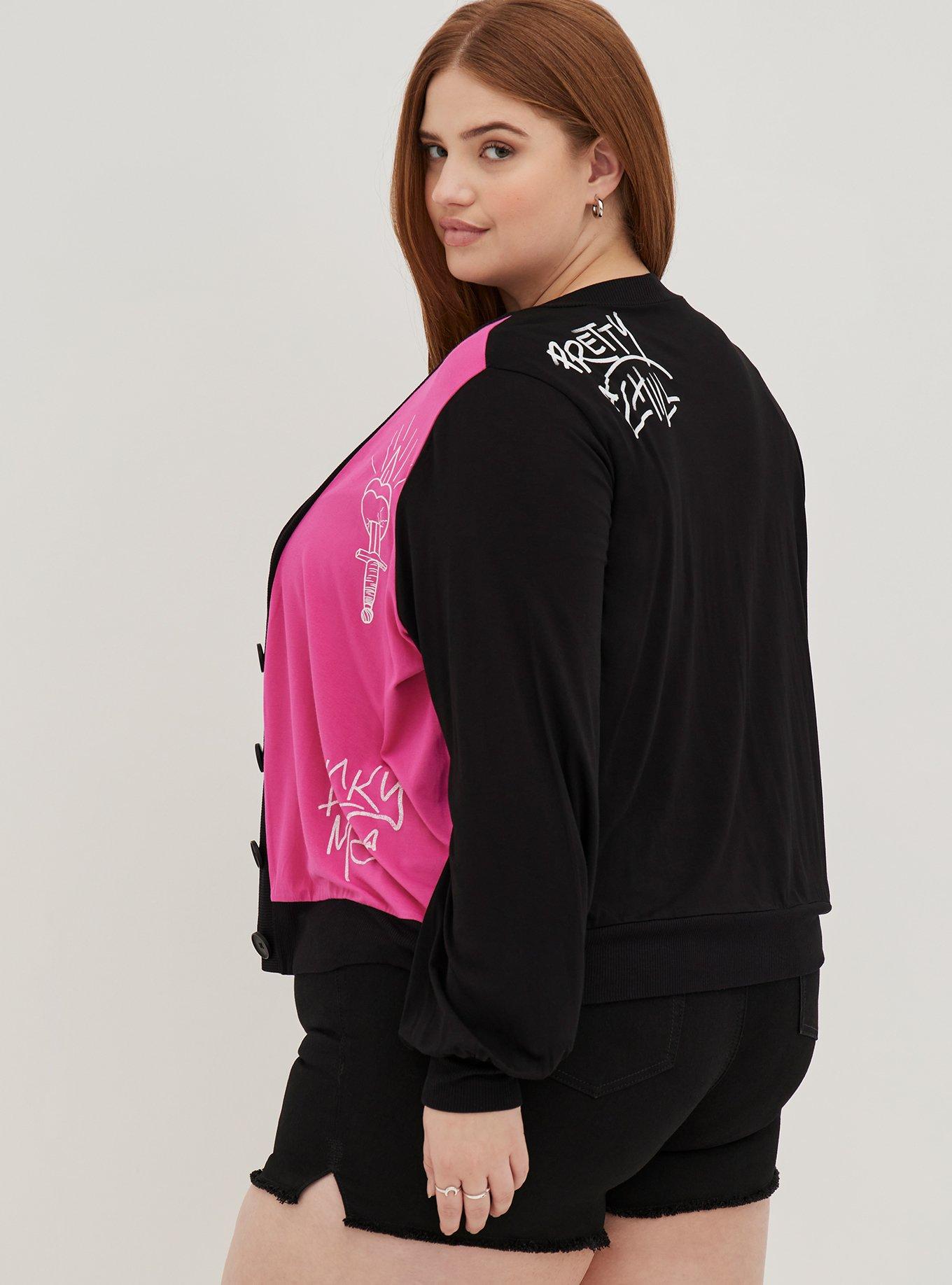 Lovesick Torrid Plus 4 Black Tattoo Graffiti Graphics Long Sleeve shops Rayon Cardigan