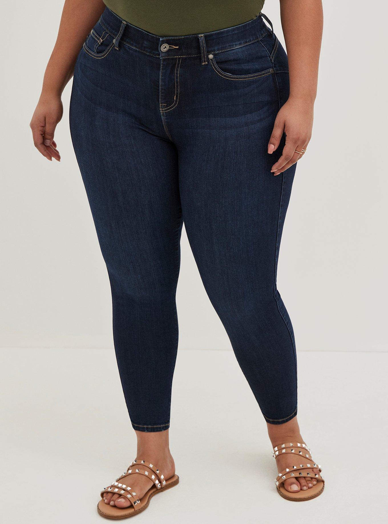 The Curvy Authentic Stretch High-Rise Skinny Jean Dark Blue Wash