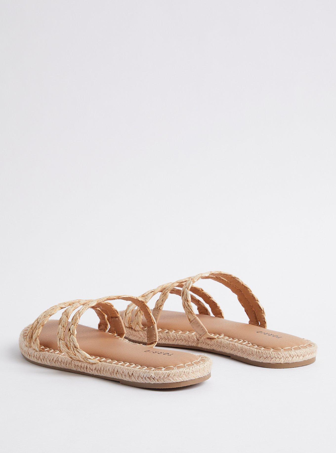 Plus Size Strappy Braided Espadrille Slide - Beige (WW), IVORY, alternate