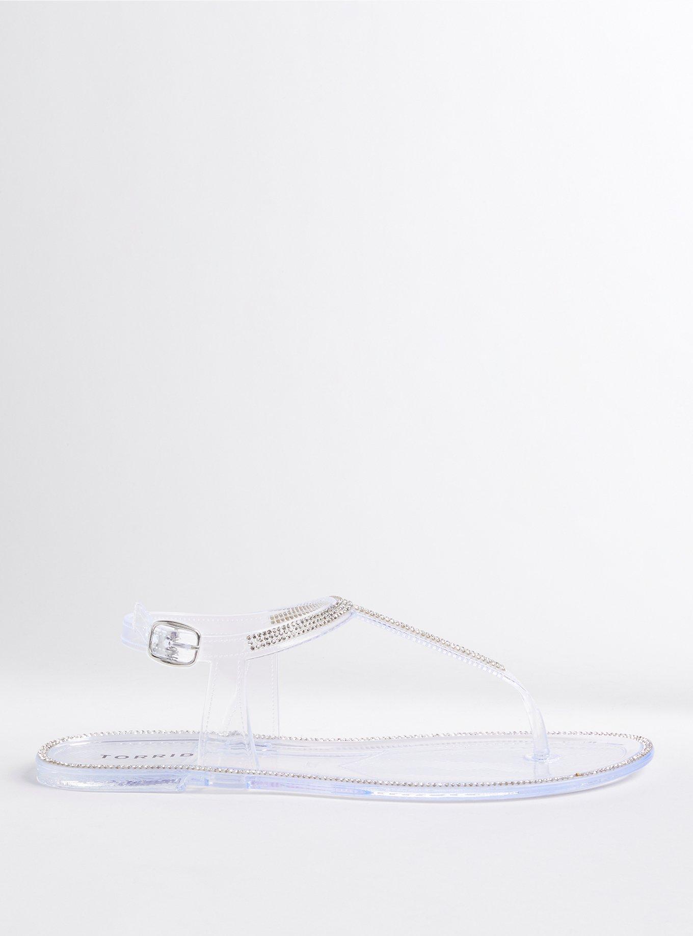 Clear jelly best sale sandals with rhinestones