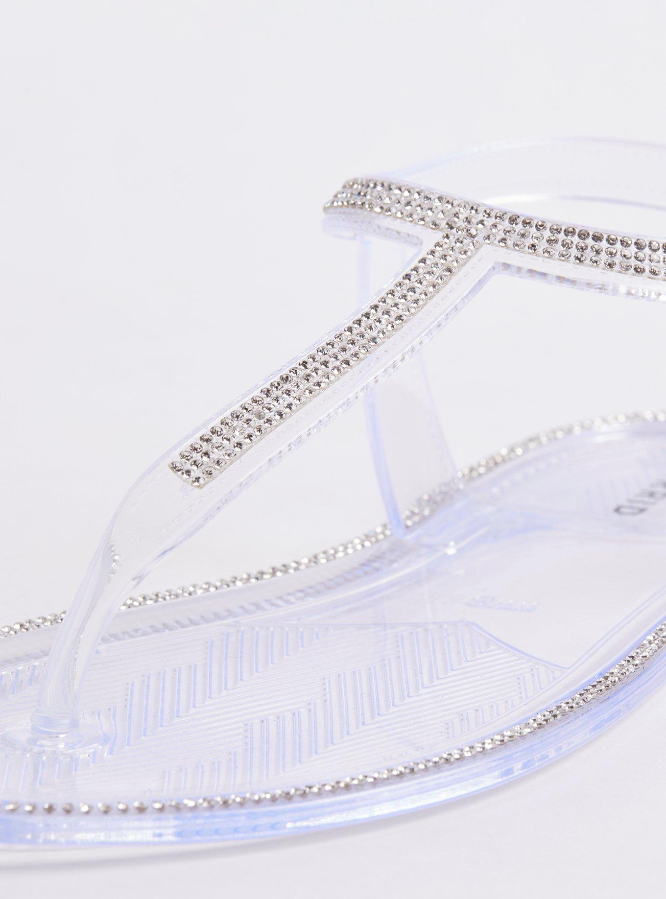 Clear jelly store sandals with rhinestones