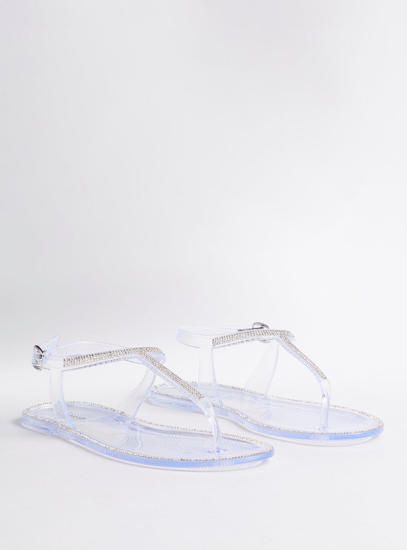 Clear t strap sandals on sale