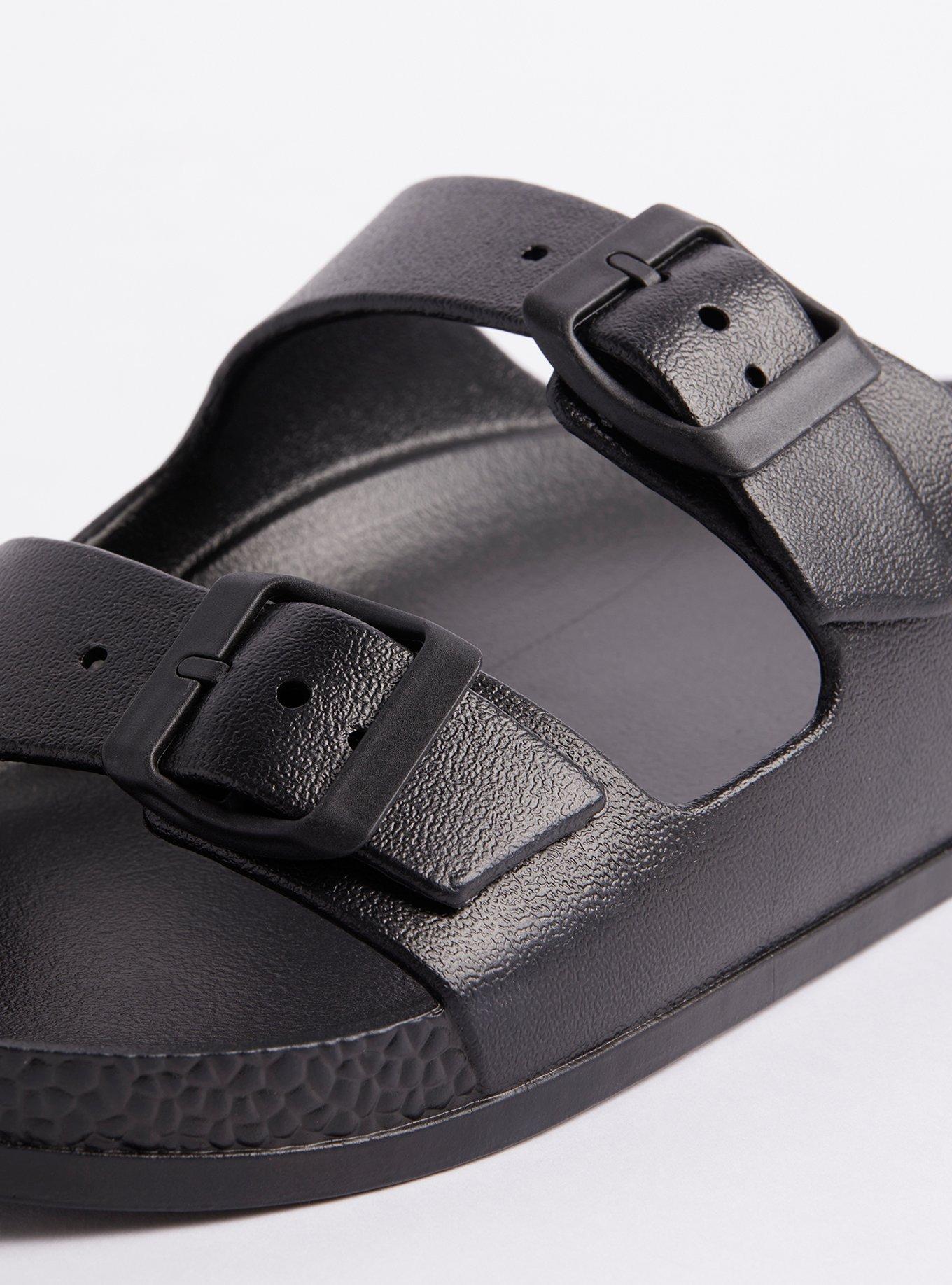 Plus Size Double Band Slide - Black (WW), BLACK, alternate