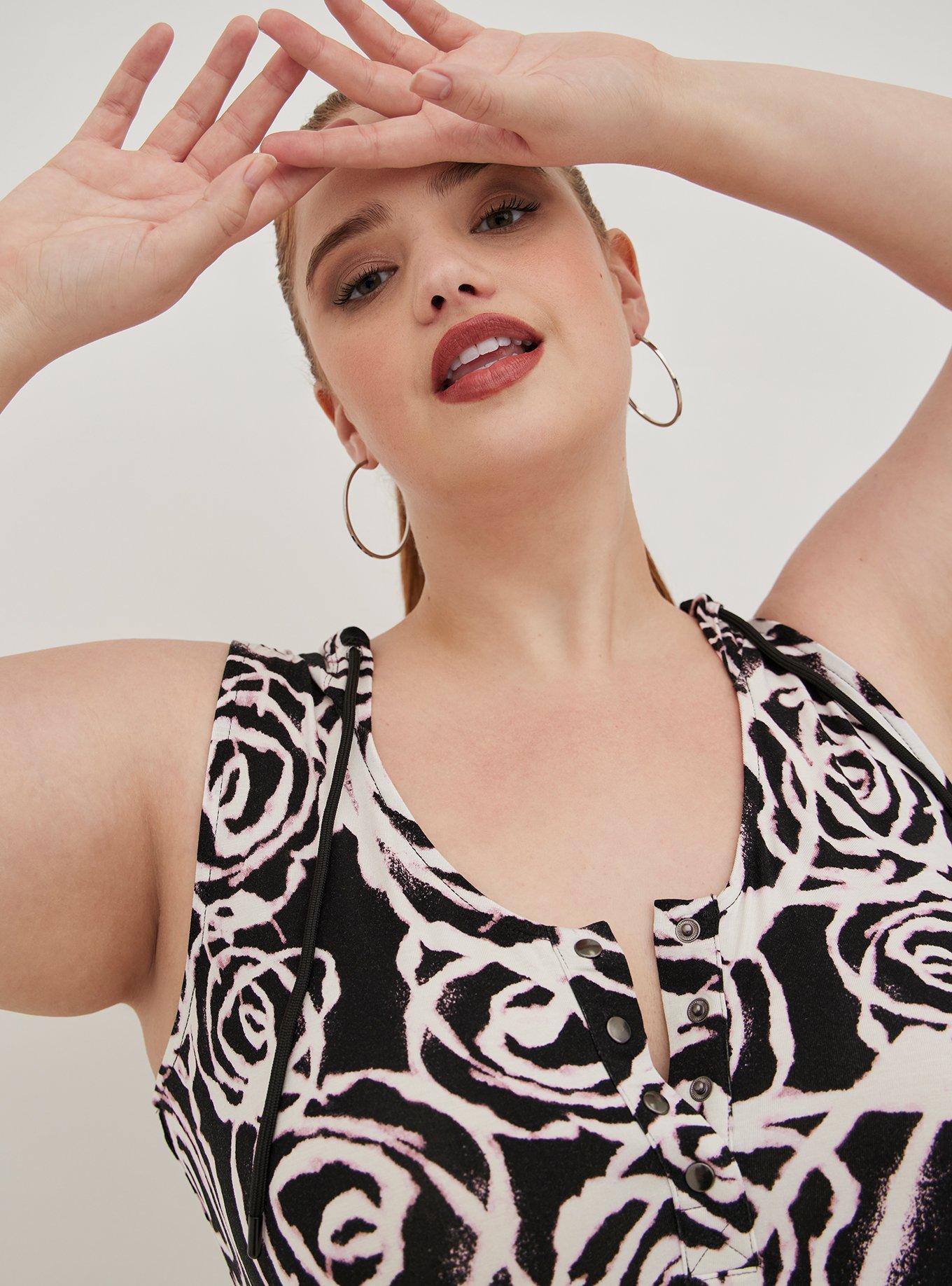 Plus Size LoveSick Sleeveless Hooded Jumpsuit Super Soft Spray