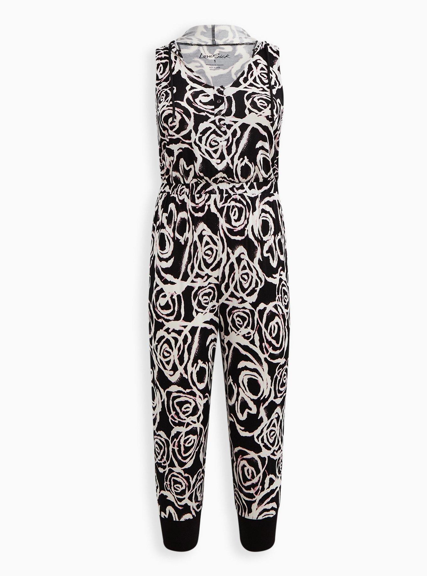 Plus Size LoveSick Sleeveless Hooded Jumpsuit Super Soft Spray