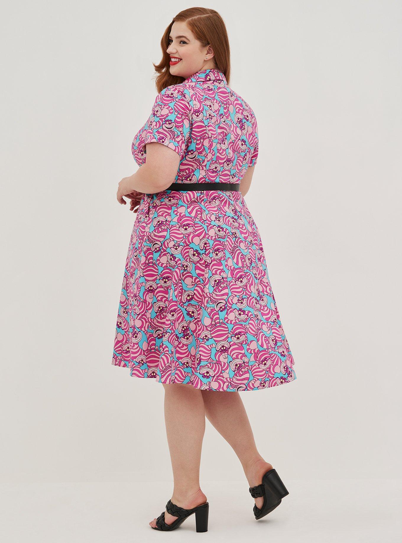 Plus Size - Disney Alice In Wonderland Swing Dress - Cheshire Cat