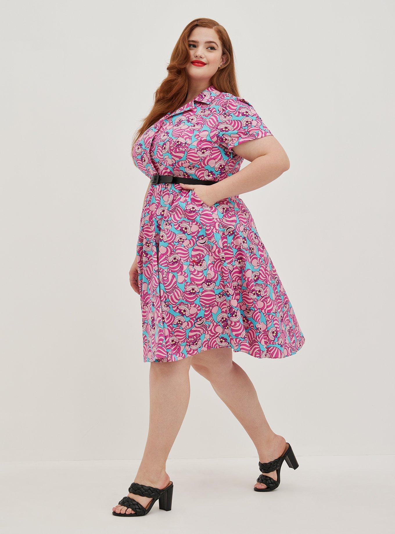 Plus Size - Disney Alice In Wonderland Swing Dress - Cheshire Cat