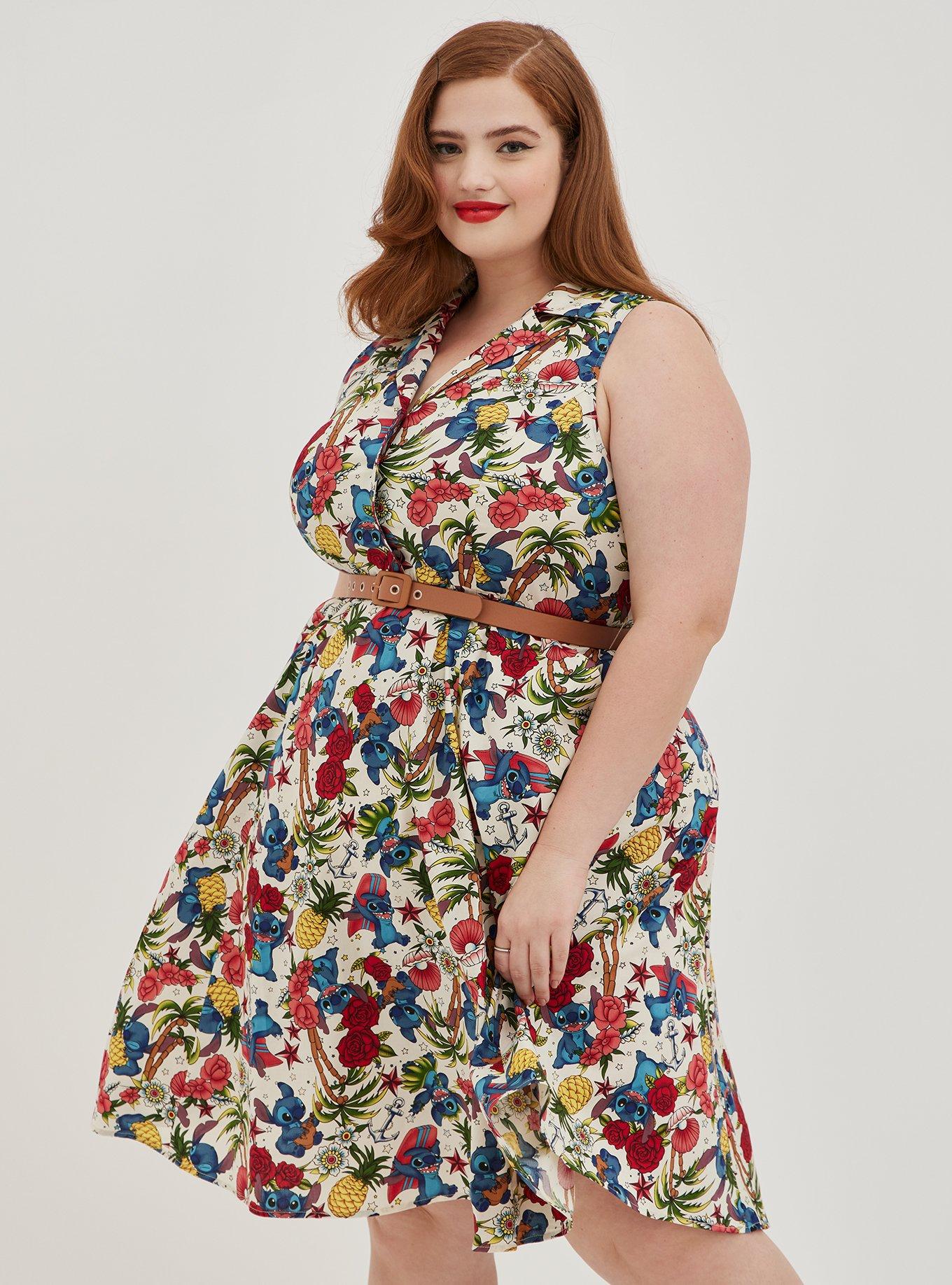 Plus Size - Disney Lilo & Stitch Swing Halter Dress - Tattoo - Torrid