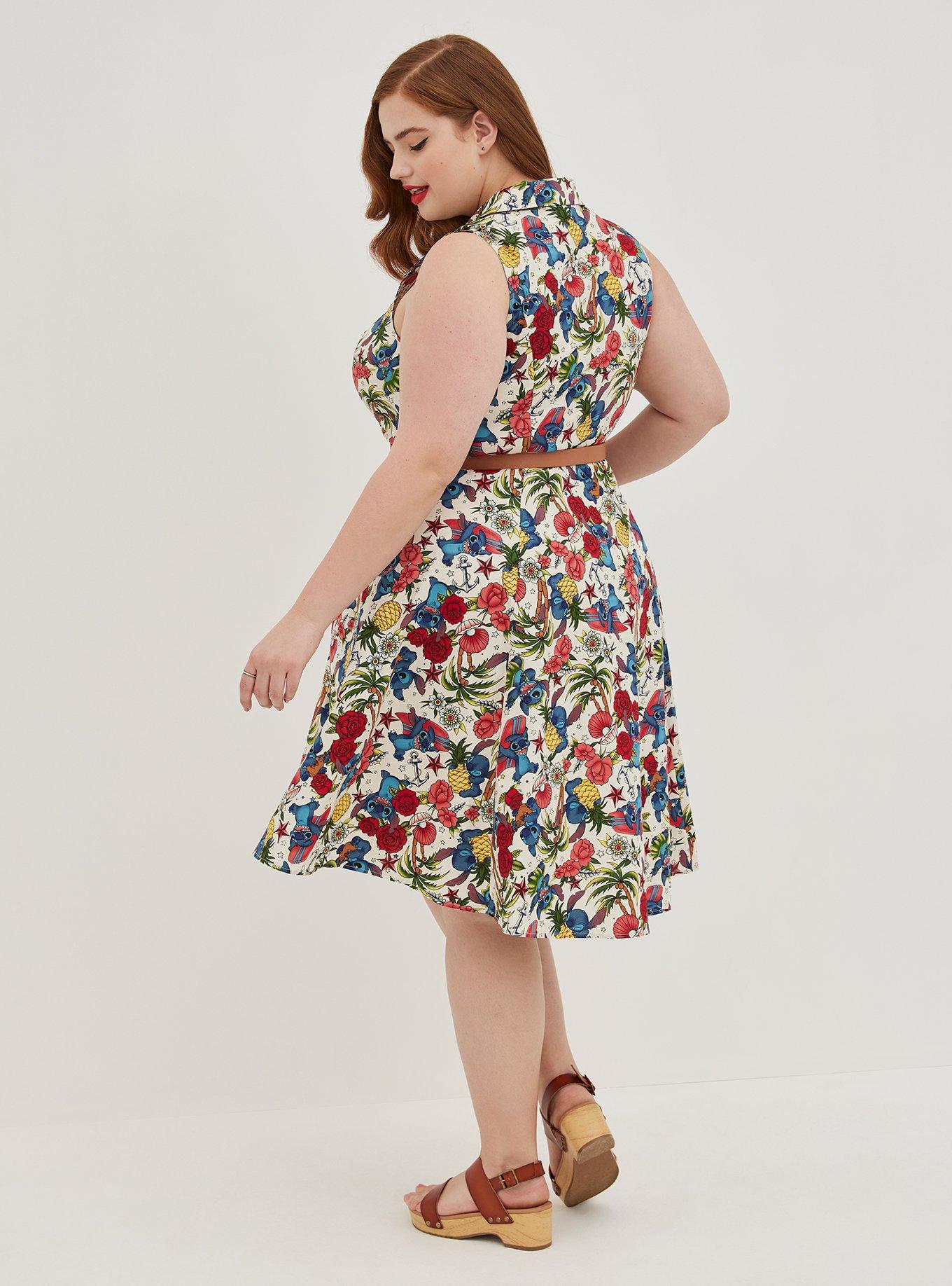 Plus Size - Disney Lilo & Stitch Swing Halter Dress - Tattoo - Torrid