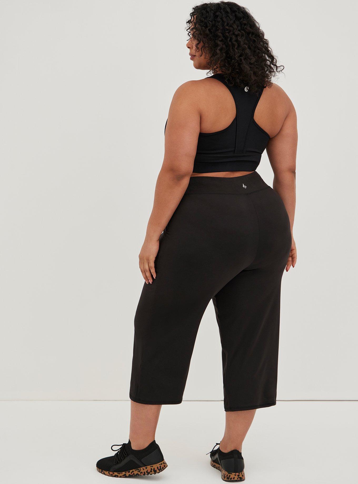 Plus Size Super Soft Performance Jersey Crop Active Pant, DEEP BLACK, alternate
