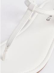 Faux Leather T-Strap Sandal (WW), WHITE, alternate