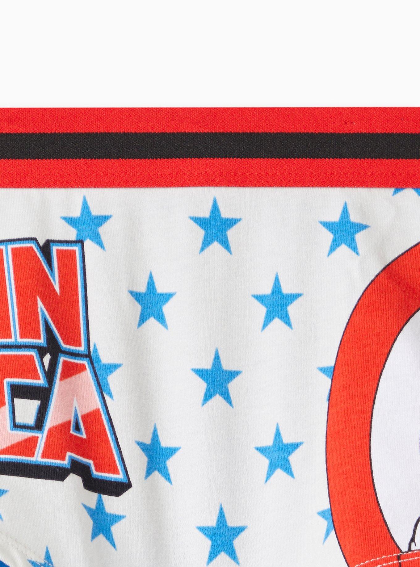 Captain America Boyshort Panty - Cotton Blue & White, MULTI, alternate