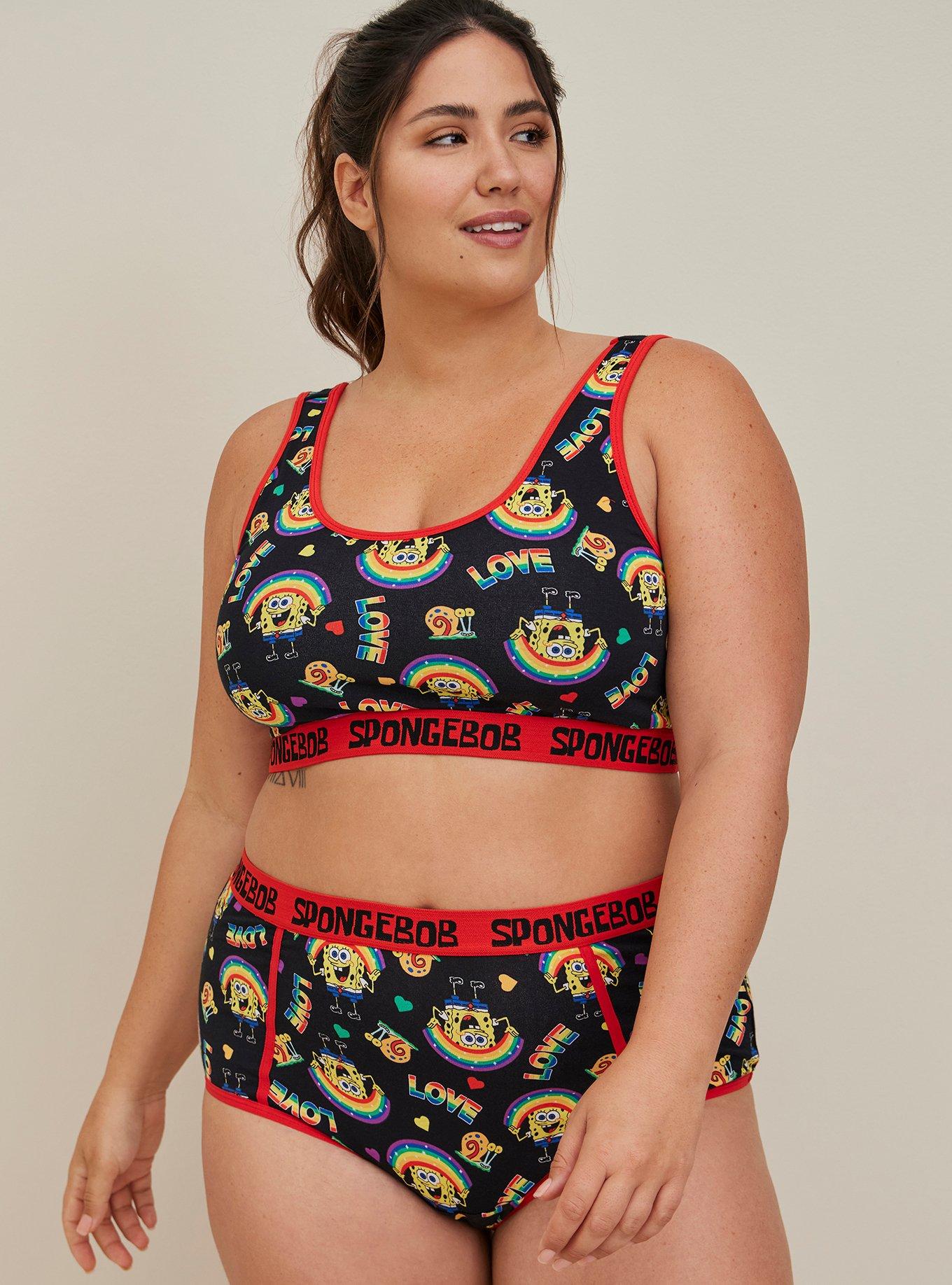Always Proud SpongeBob Brief Panty - Cotton Love Rainbow Black & Red, , hi-res