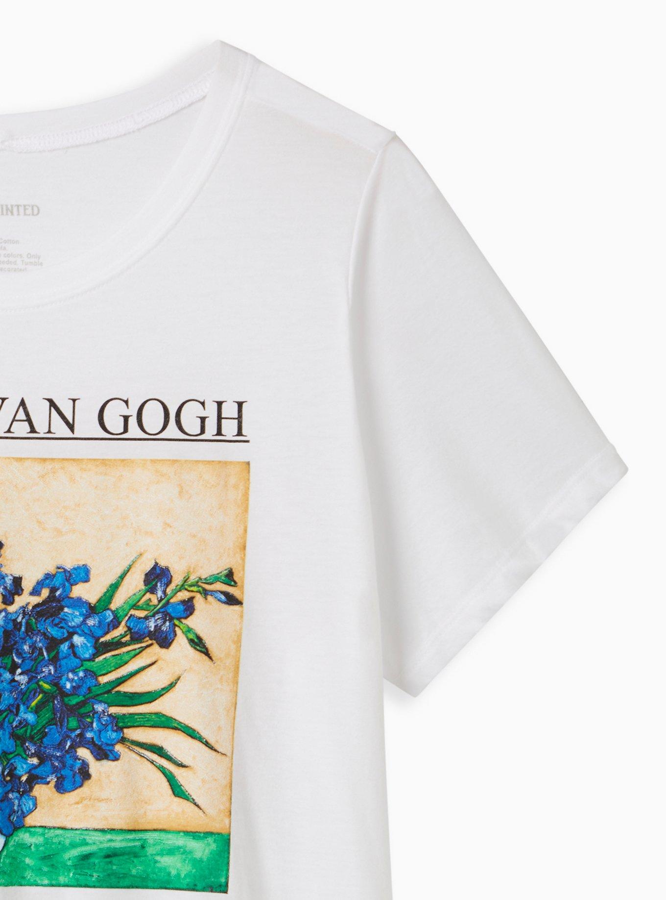 Plus Size Classic Fit Crew Tee - Van Gogh Floral White, BRIGHT WHITE, alternate
