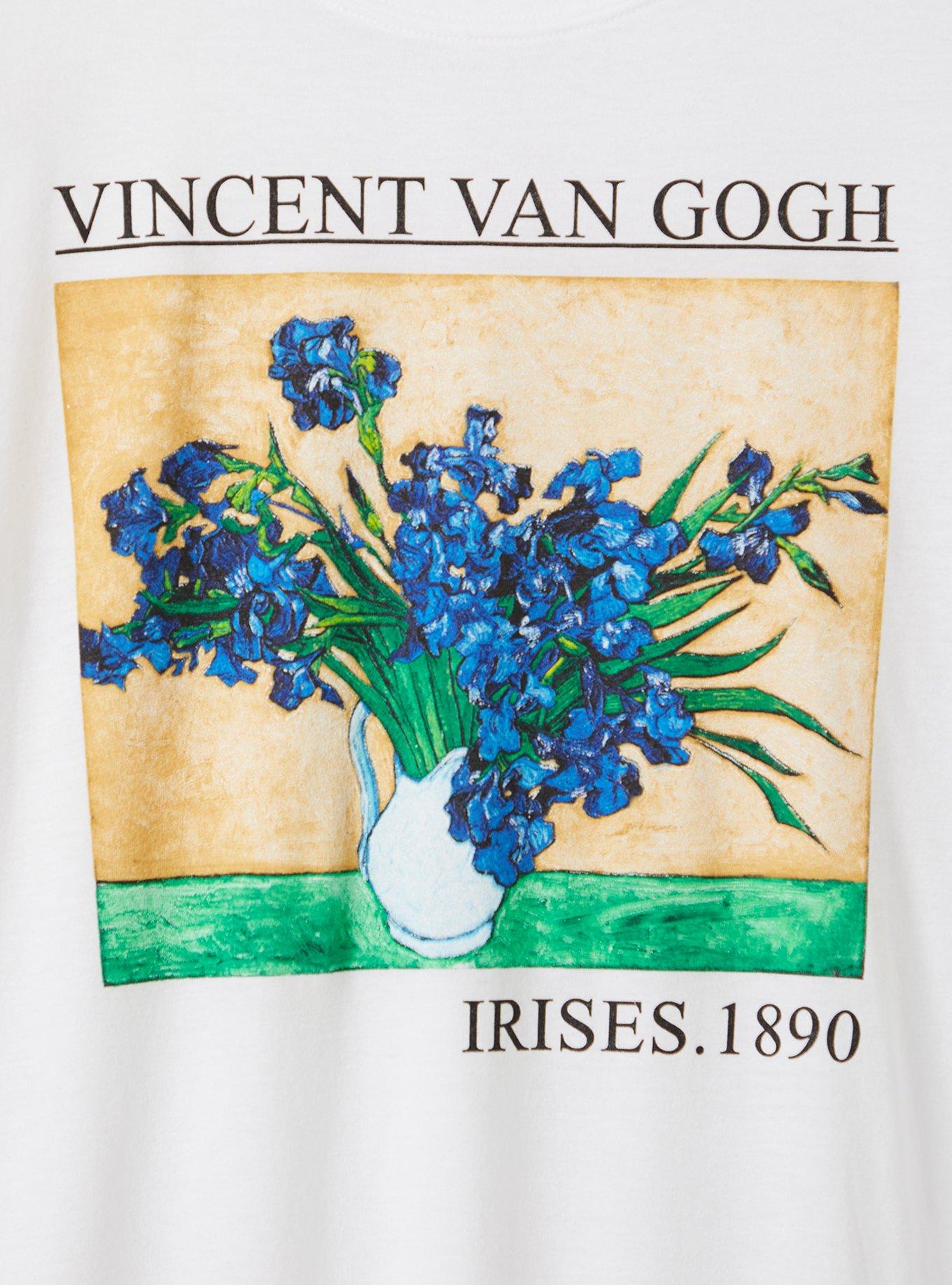Plus Size Classic Fit Crew Tee - Van Gogh Floral White, BRIGHT WHITE, alternate
