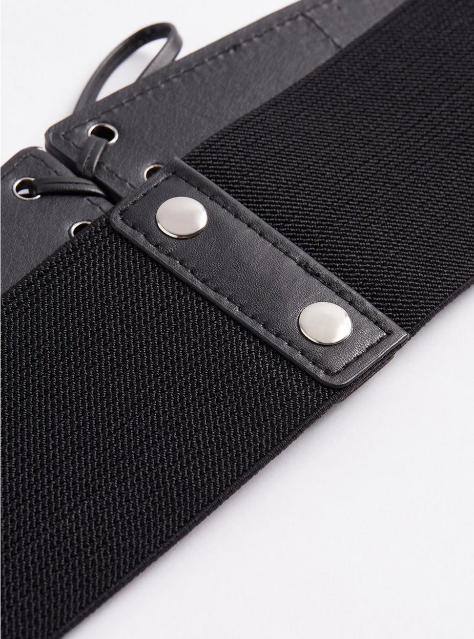 Plus Size - Studded Waist Belt - Faux Leather Black - Torrid