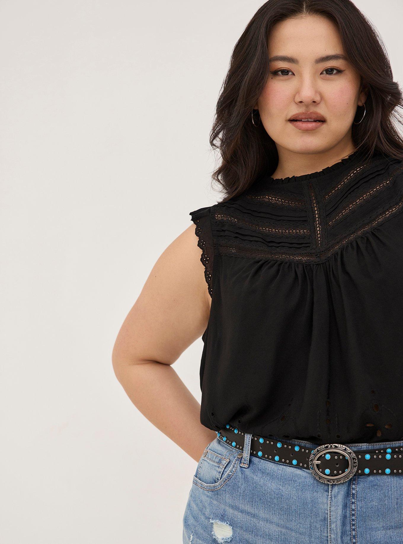 Plus Size - Studded Belt - Faux Leather Black & Turquoise - Torrid