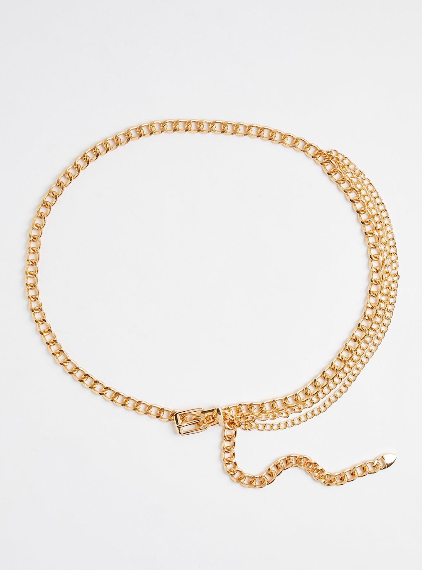 Link Layered Chain Belt - Gold Tone, GOLD, alternate