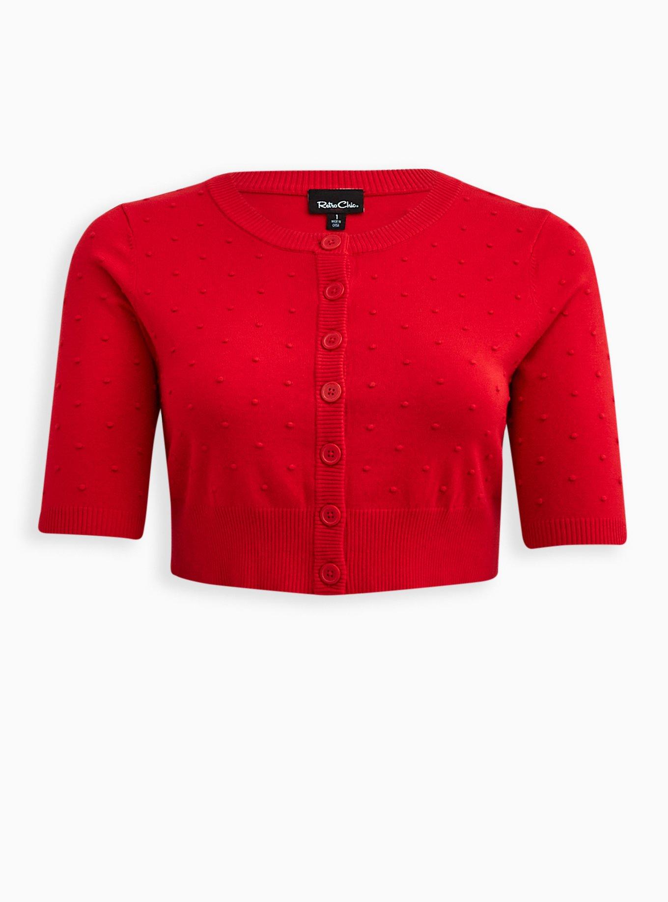 Retro Chic Cardigan - Red, , hi-res