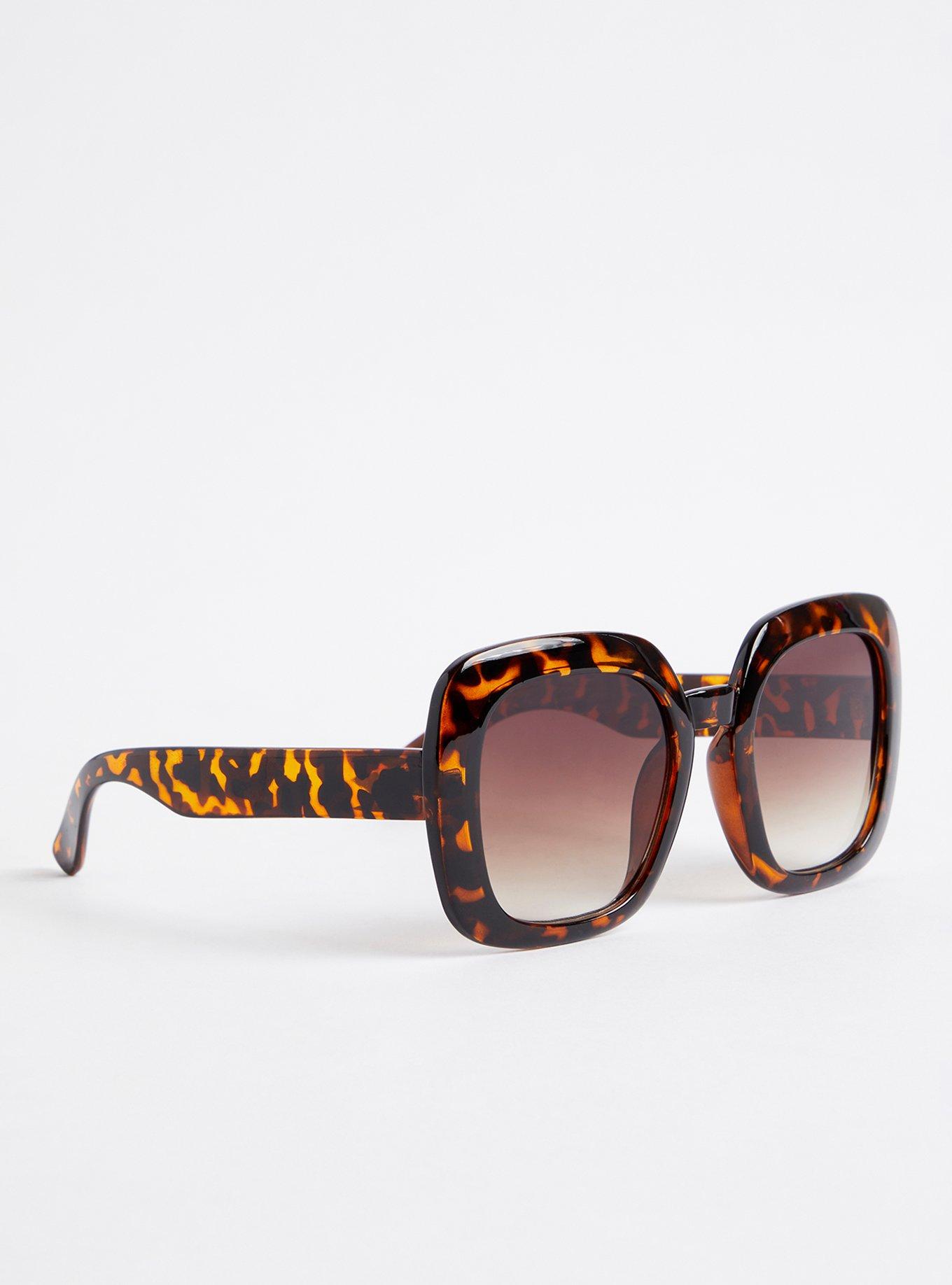 Plus Size - Tortoise Shell Square Oversized Sunglasses - Brown - Torrid