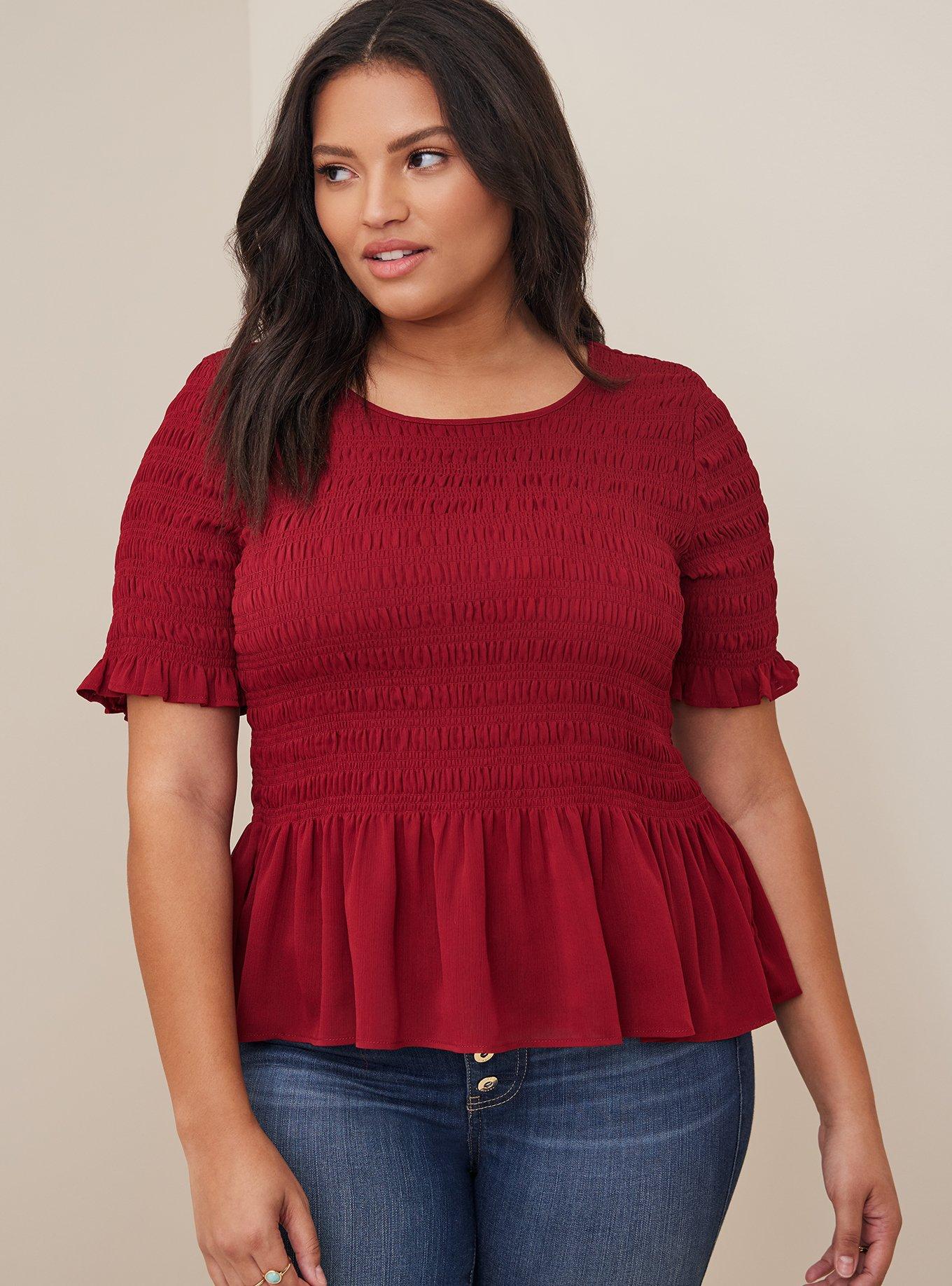 Smocked Peplum Top main image 1