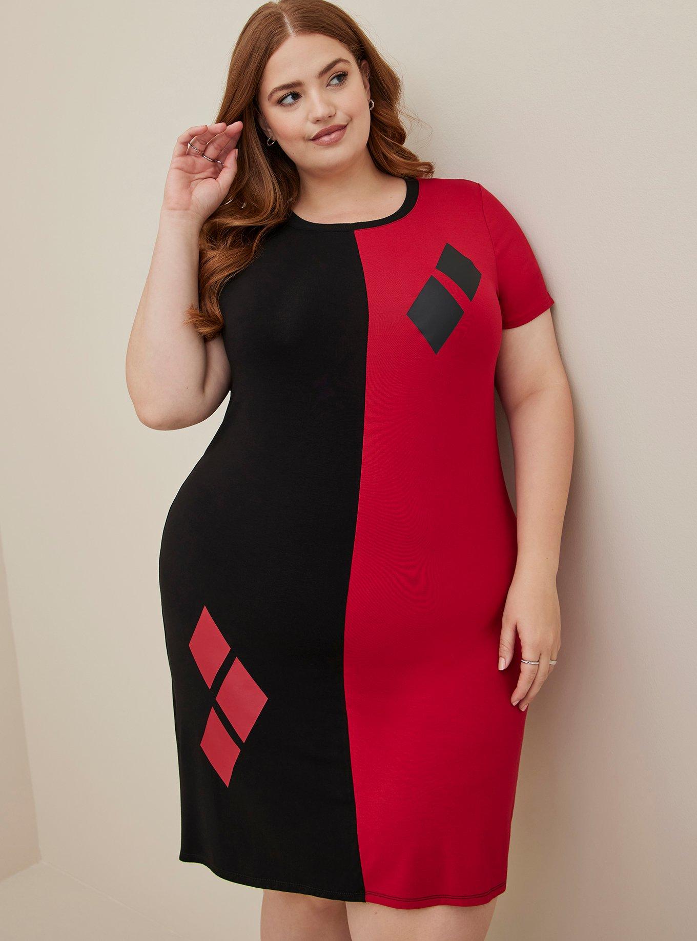 Plus Size DC Harley Quinn Block Dress Super Soft Harley