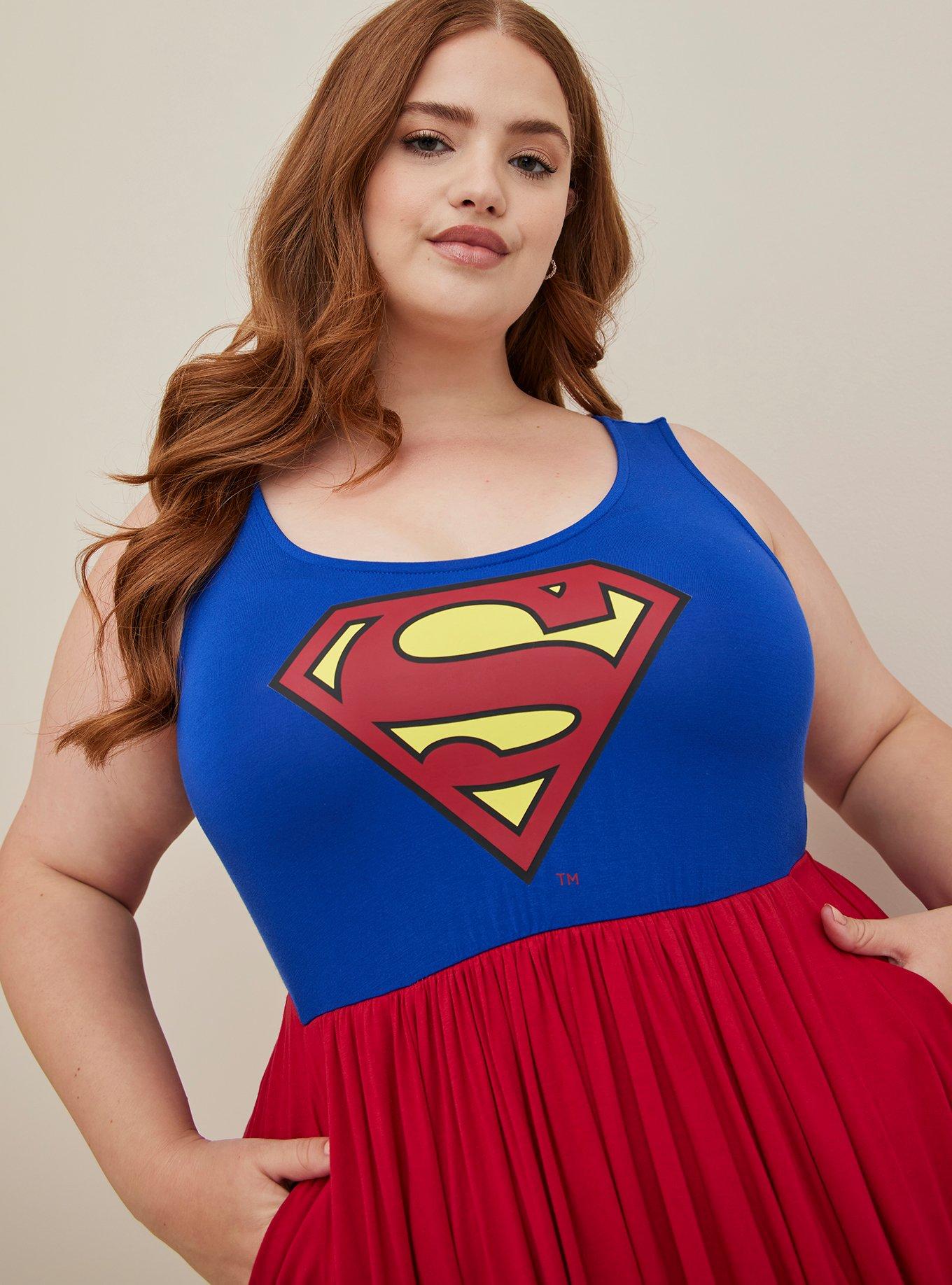 Plus Size - DC Superman Skater Dress - Super Soft Red & Blue - Torrid