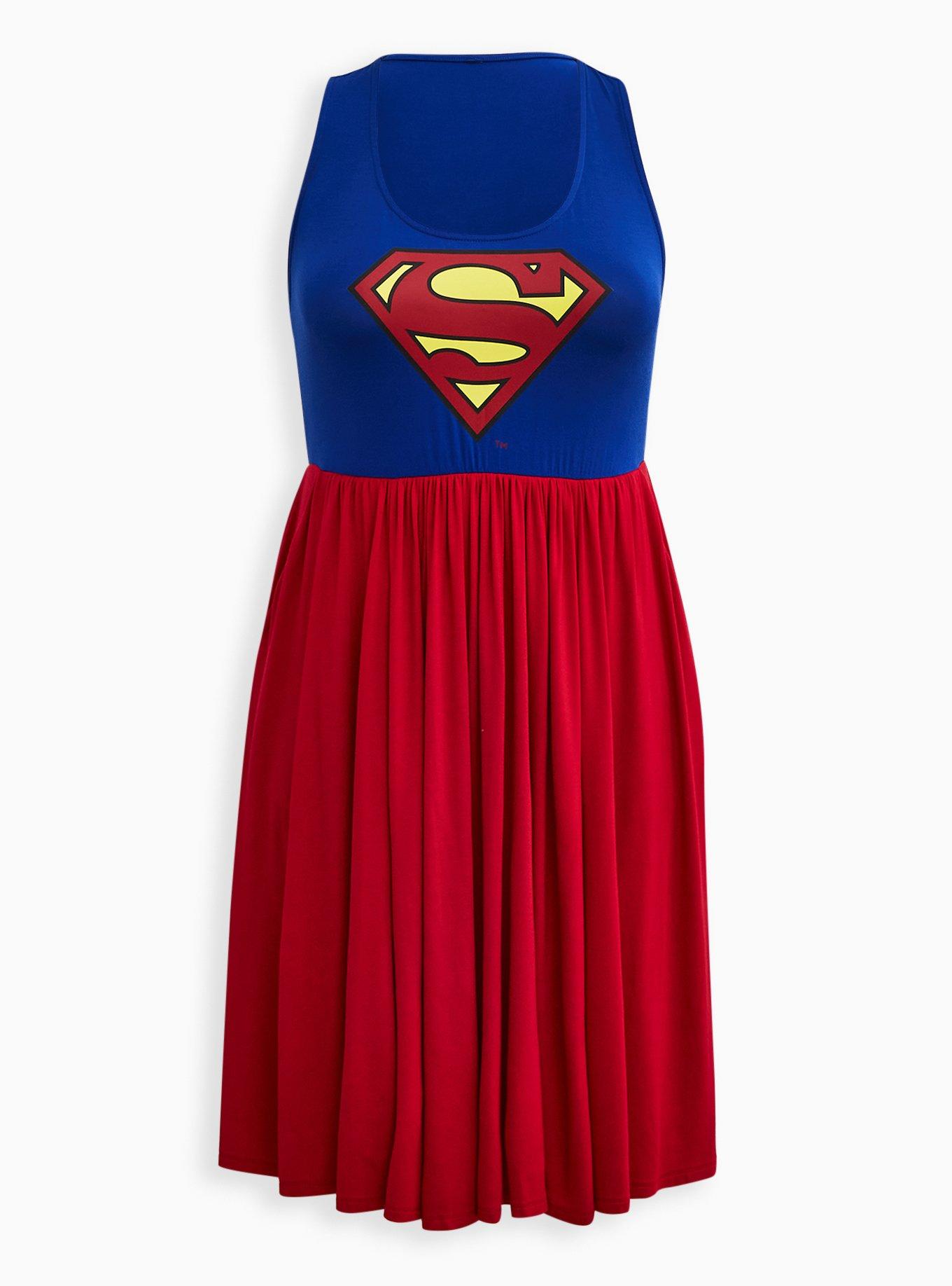 Plus Size - DC Superman Skater Dress - Super Soft Red & Blue - Torrid