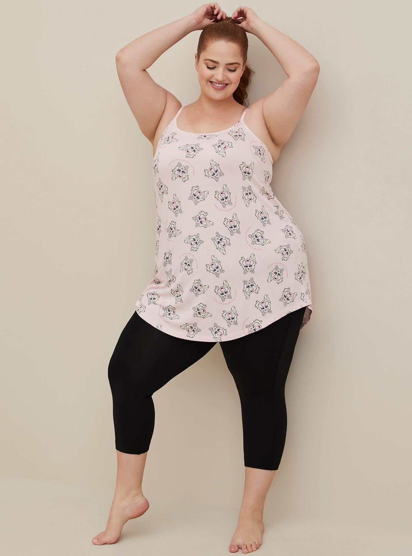 Plus Size Muppets Sleep Tunic - Super Soft Miss Piggy Pink, MULTI, alternate