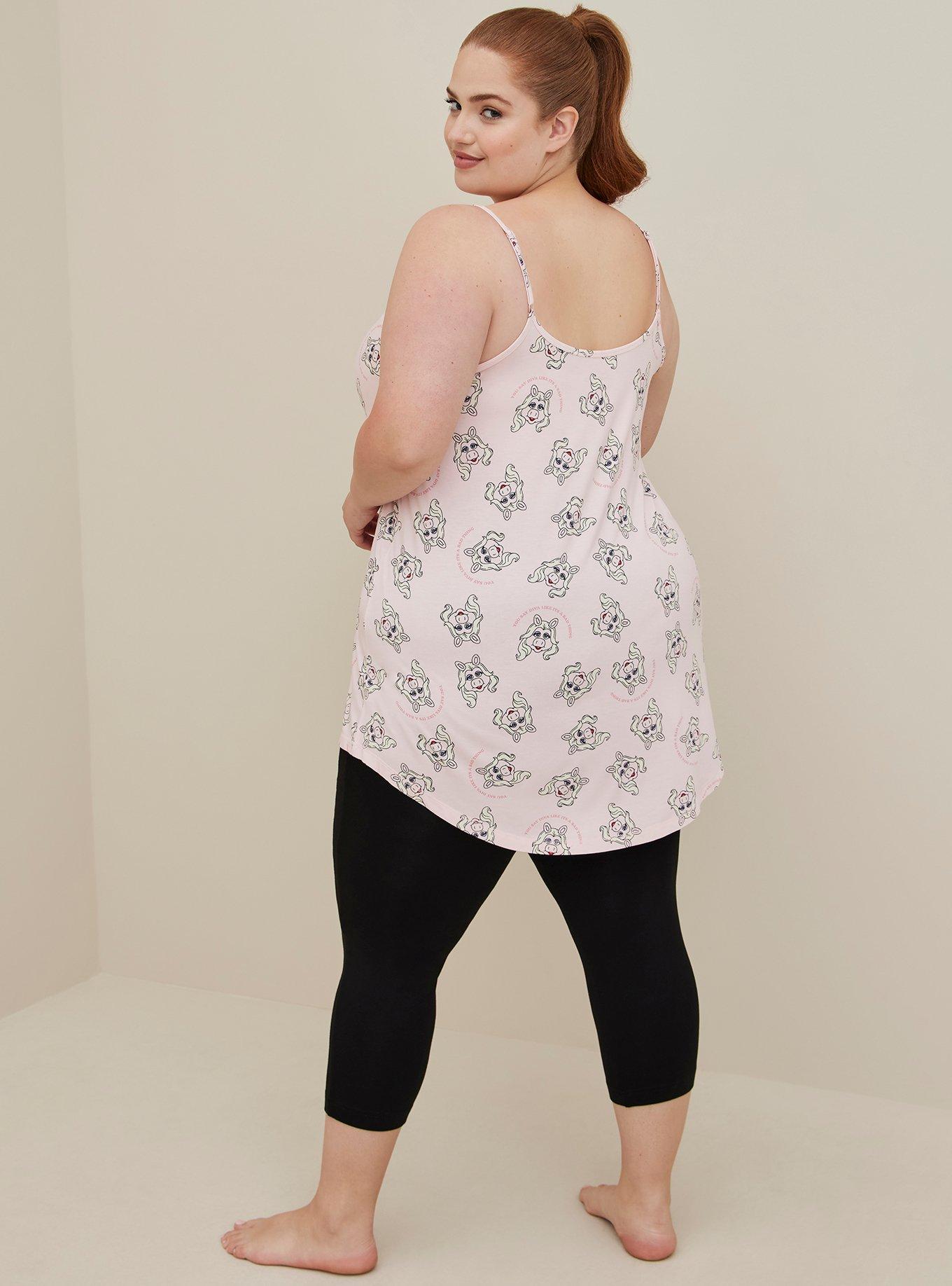 Plus Size Muppets Sleep Tunic - Super Soft Miss Piggy Pink, MULTI, alternate