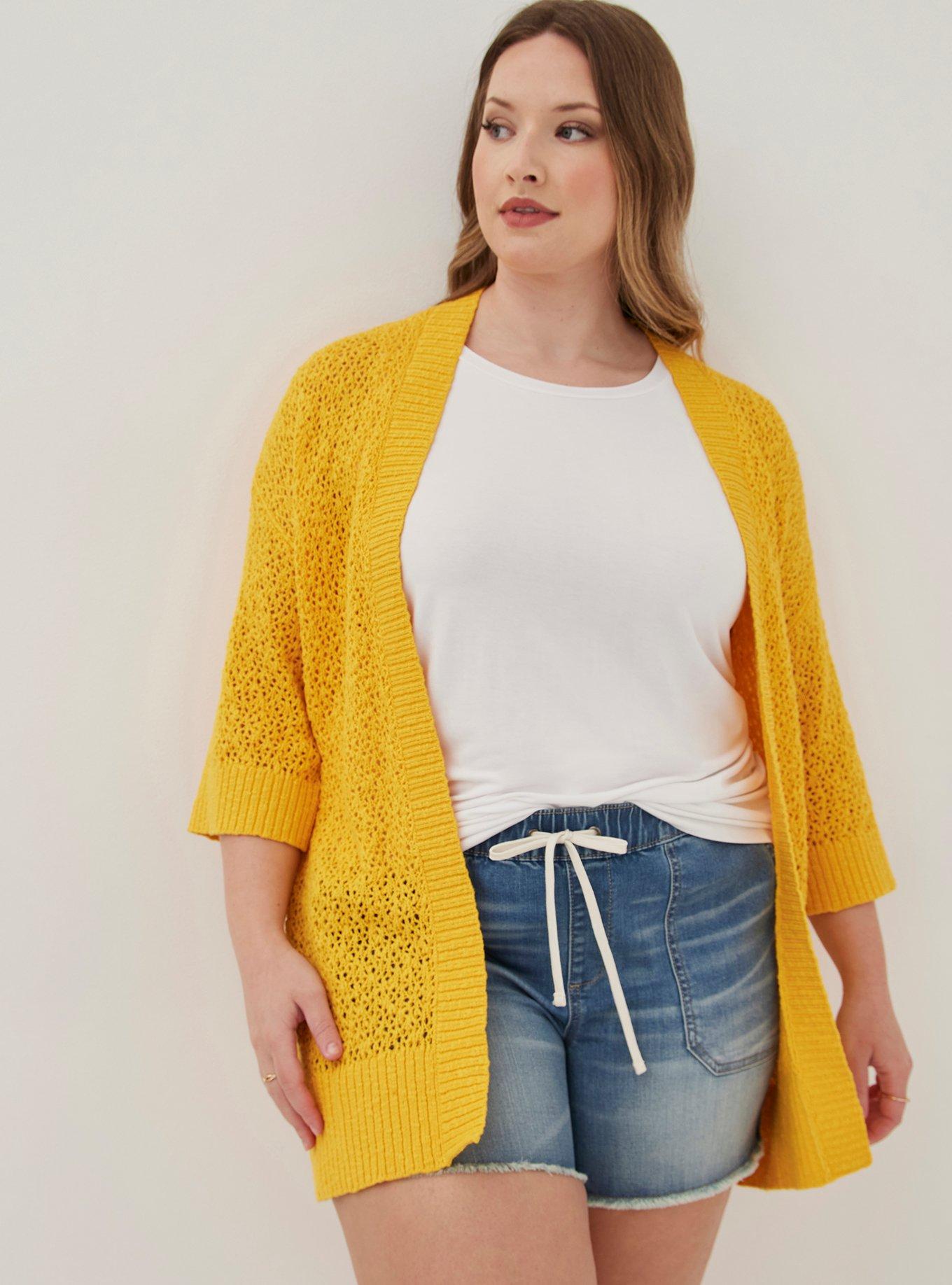 Torrid yellow cardigan store