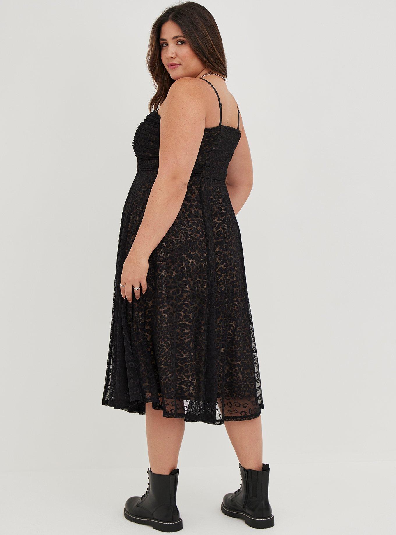 Plus Size - Betsey Johnson Sweetheart Midi Dress - Tulle Leopard - Torrid