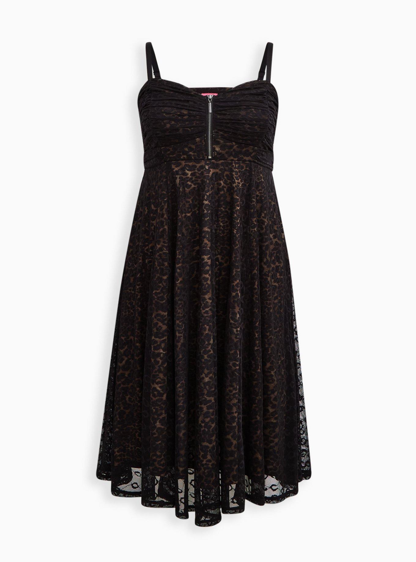 Plus Size - Betsey Johnson Sweetheart Midi Dress - Tulle Leopard - Torrid