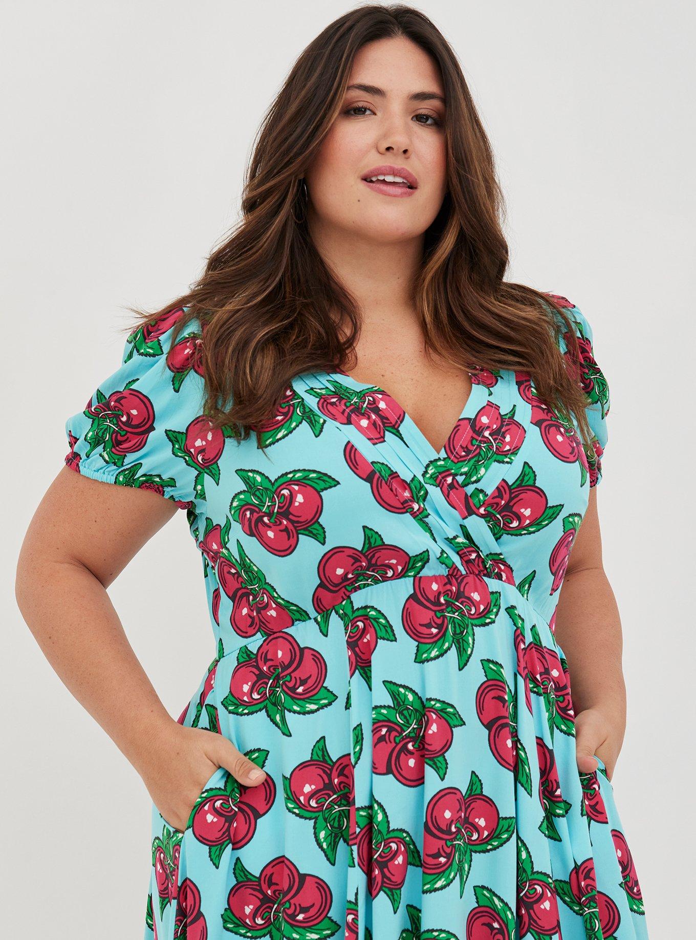 Torrid 4x Betsey Johnson Midi Supersoft Print Mix Dress Plus Size 4 