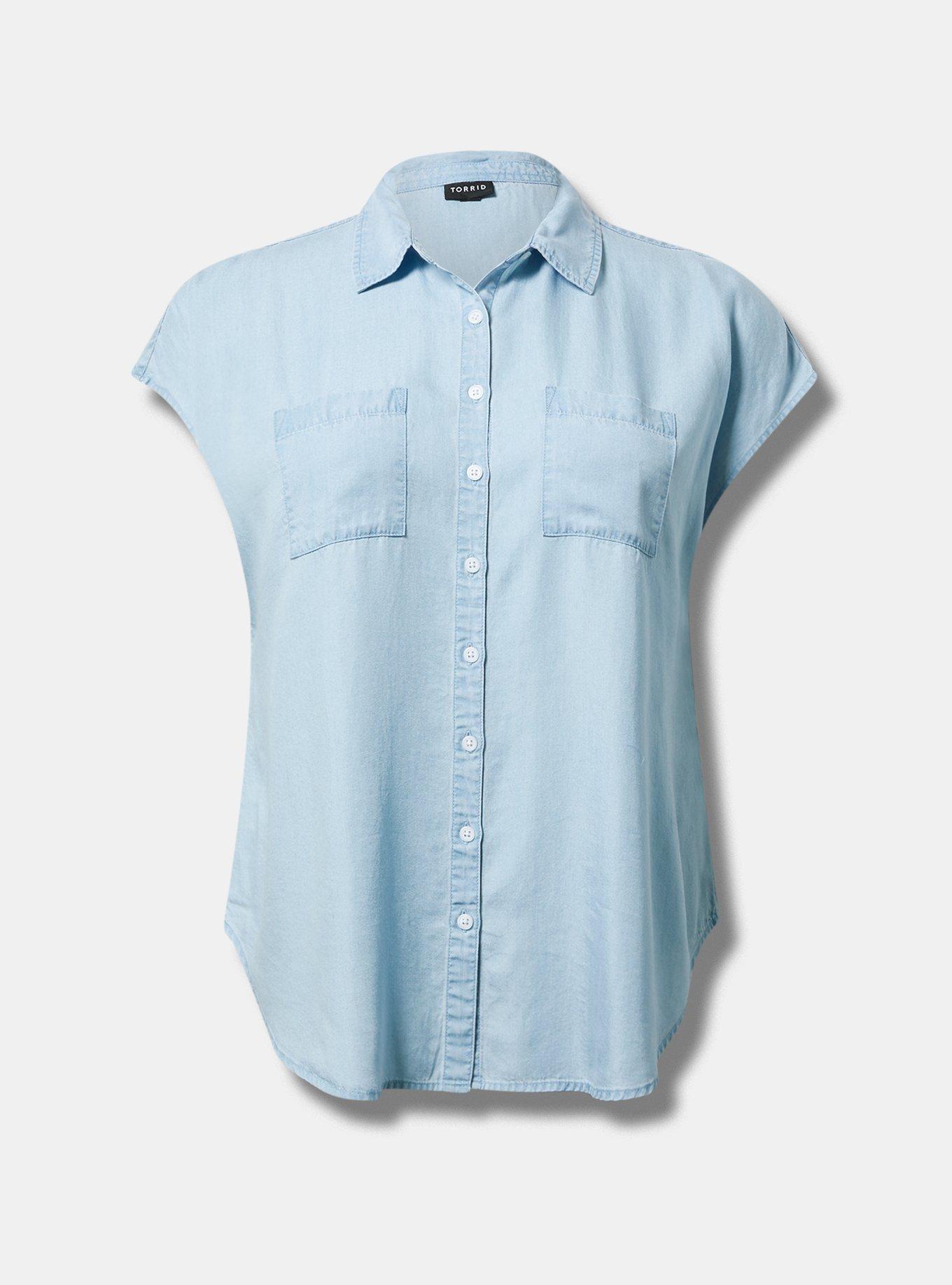 Button Up Dolman Chambray Shirt