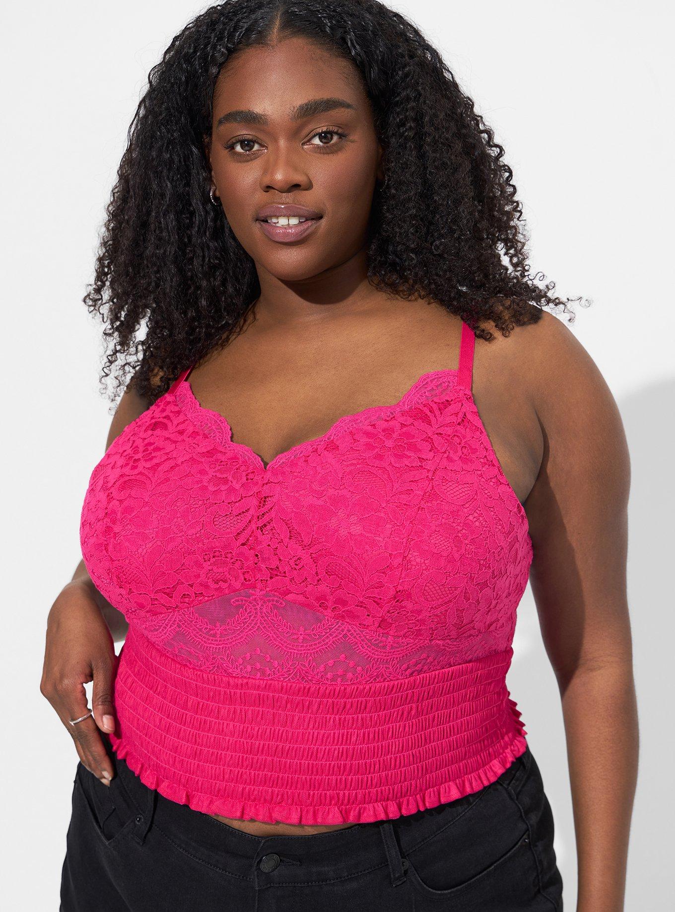 TORRID Lace Smocked Crop Top