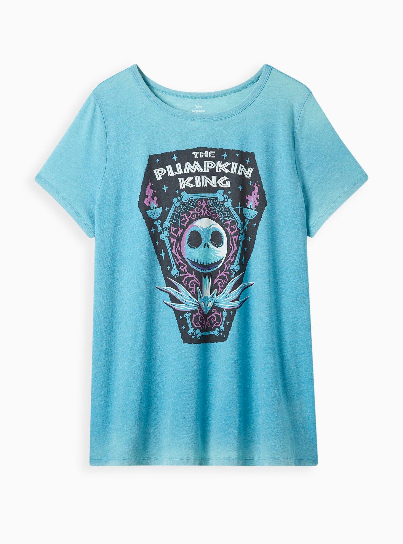 Plus Size - Disney The Nightmare Before Christmas Ringer Top - Triblend  Jersey Jack Tiki Aqua Blue Wash - Torrid