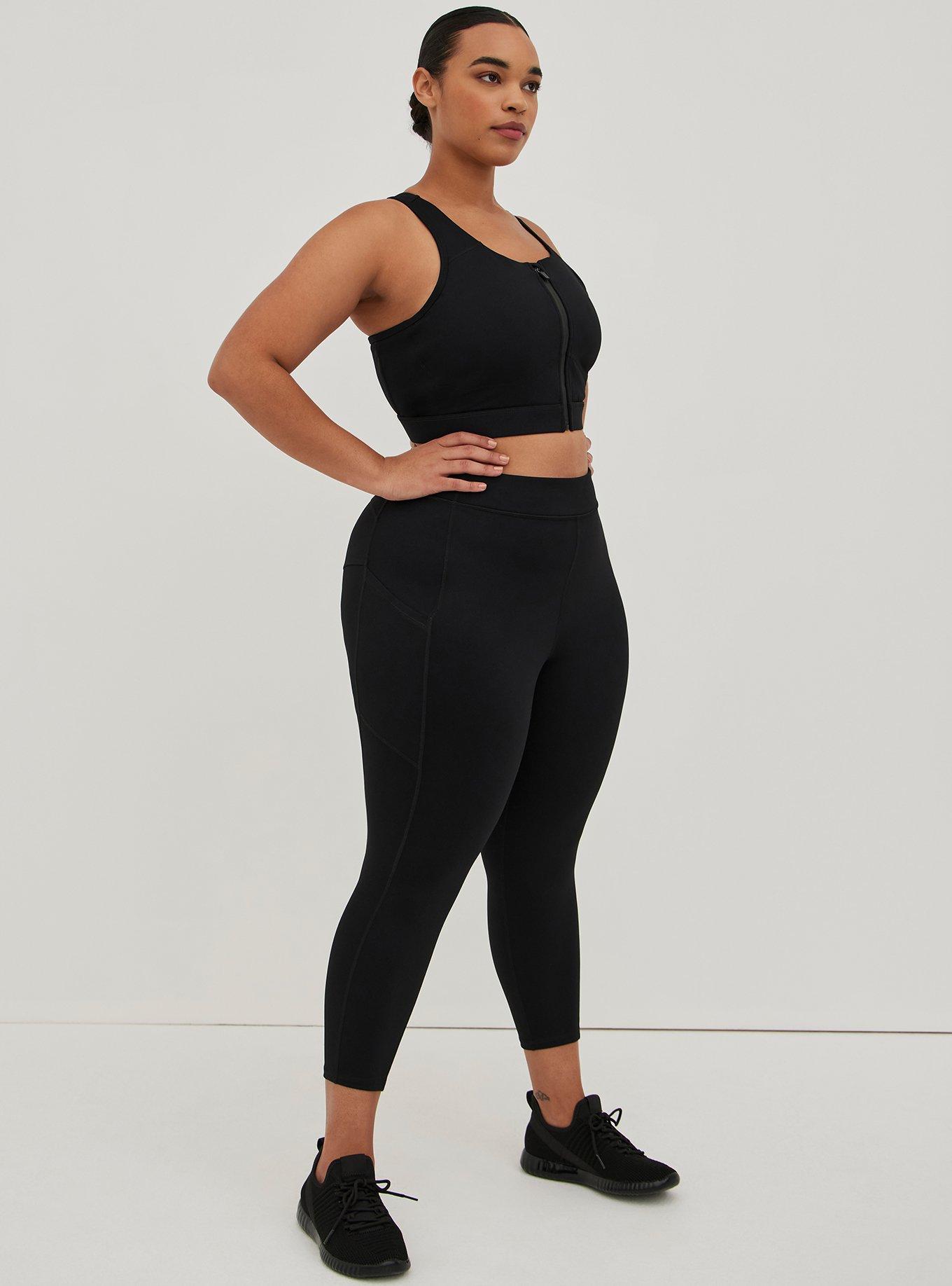 Plus Size - Bombshell Crop Legging - Performance Core Black - Torrid