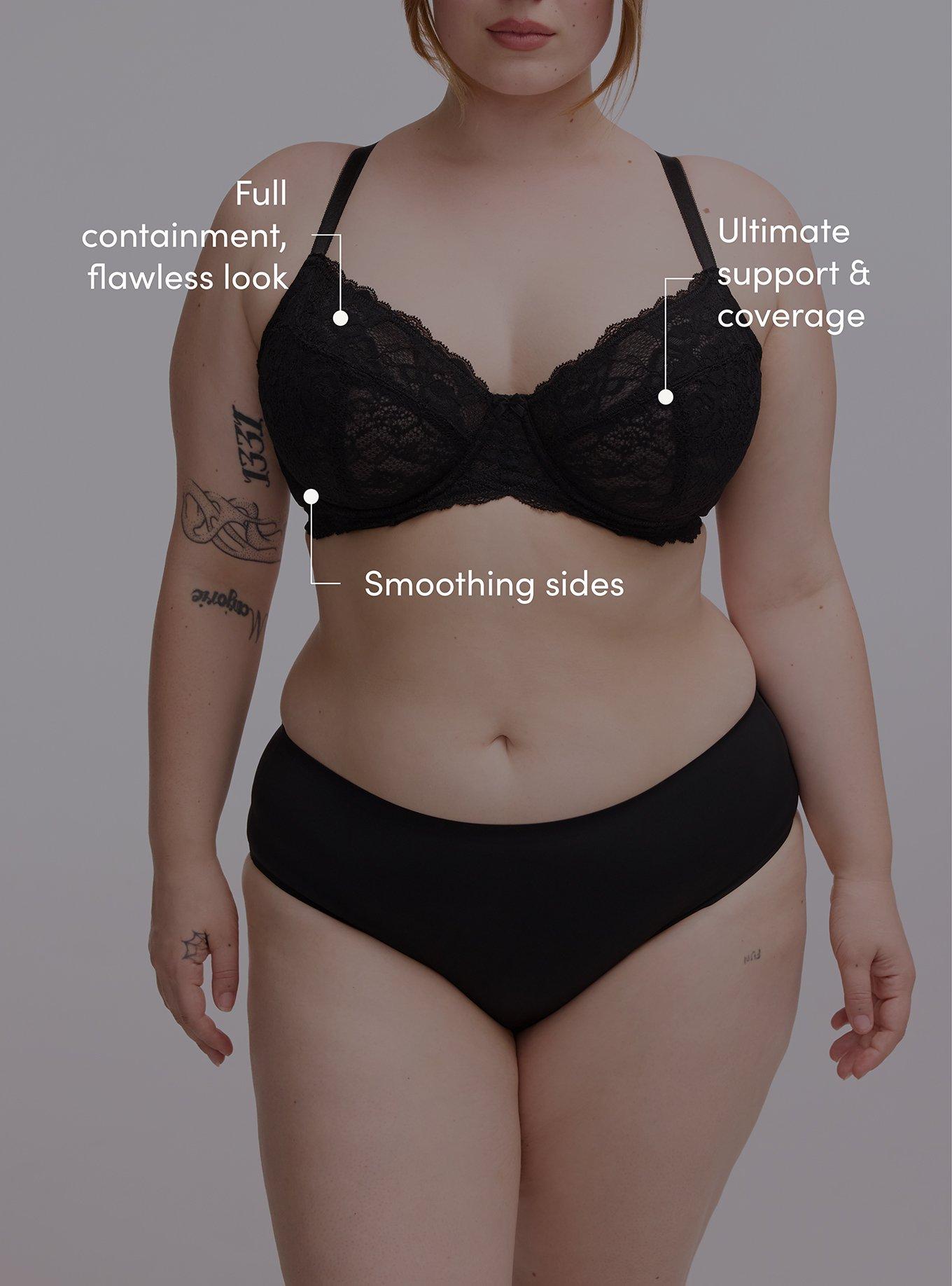 Full-Coverage Unlined Bra, RICH BLACK, alternate